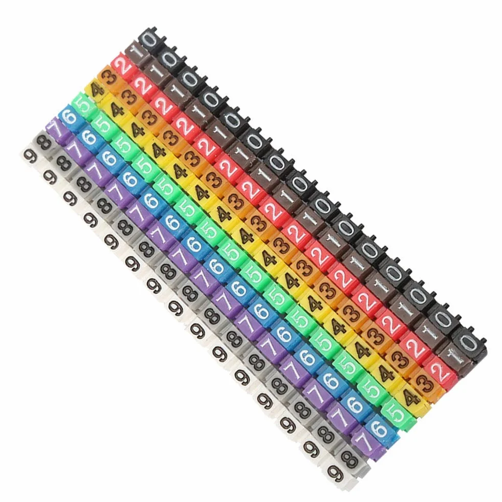 100/150 Szt. 1.5/2.5/4/6mm² Numeracja Drutu Znacznik Cyfrowy Numer Rury Znaczniki Drutu Etykieta Rura Znacznik Kablowy Kolorowy Numer Drutu(150 szt. -1,5 mm 1,5 kwadratowy)