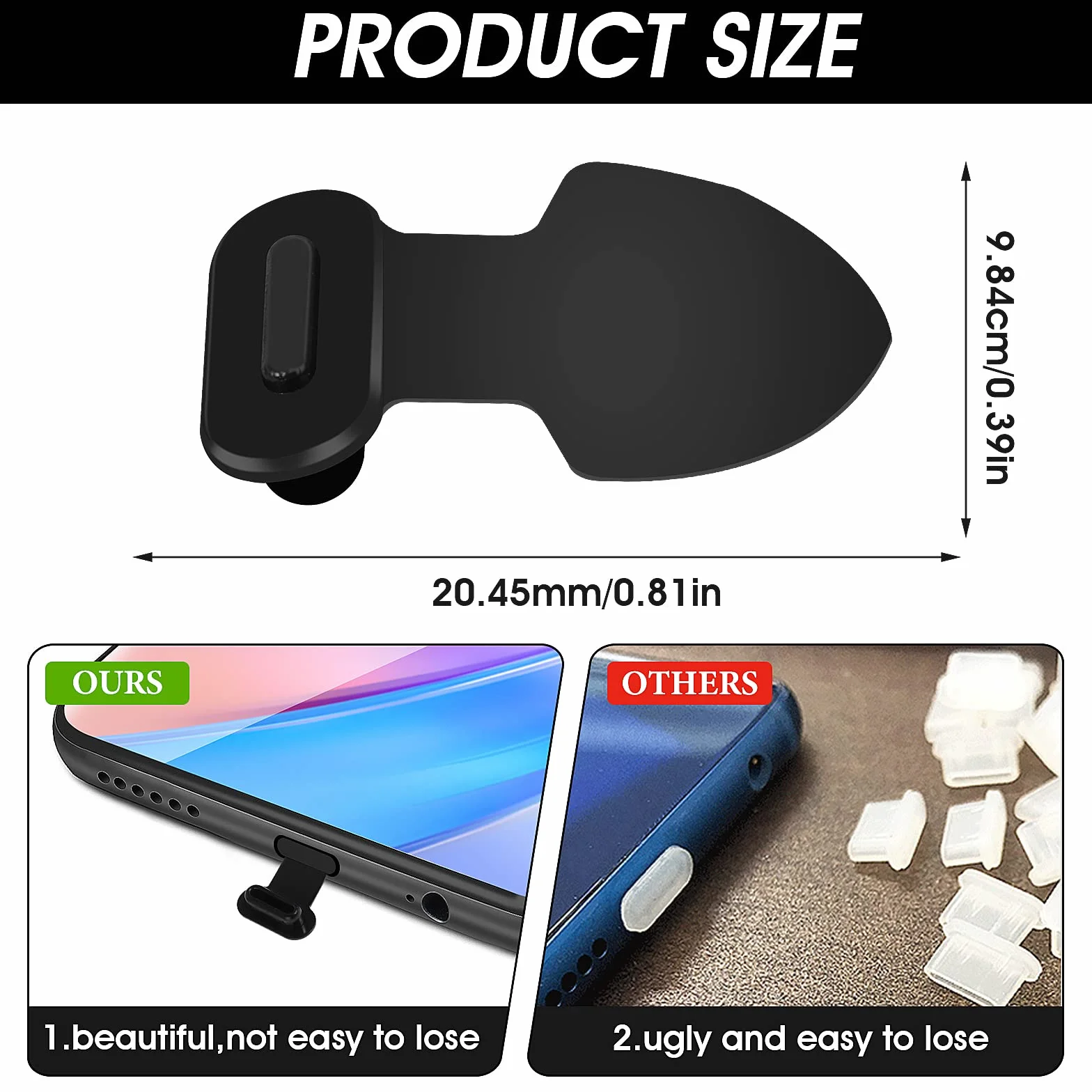 cobee Zatyczki przeciwpyłowe do portu USB C, 3 szt., wtyczka przeciwpyłowa typu C, silikonowa zatyczka do telefonu, zatyczki przeciwpyłowe, ochrona przed zgubieniem, port ładowania, osłona
