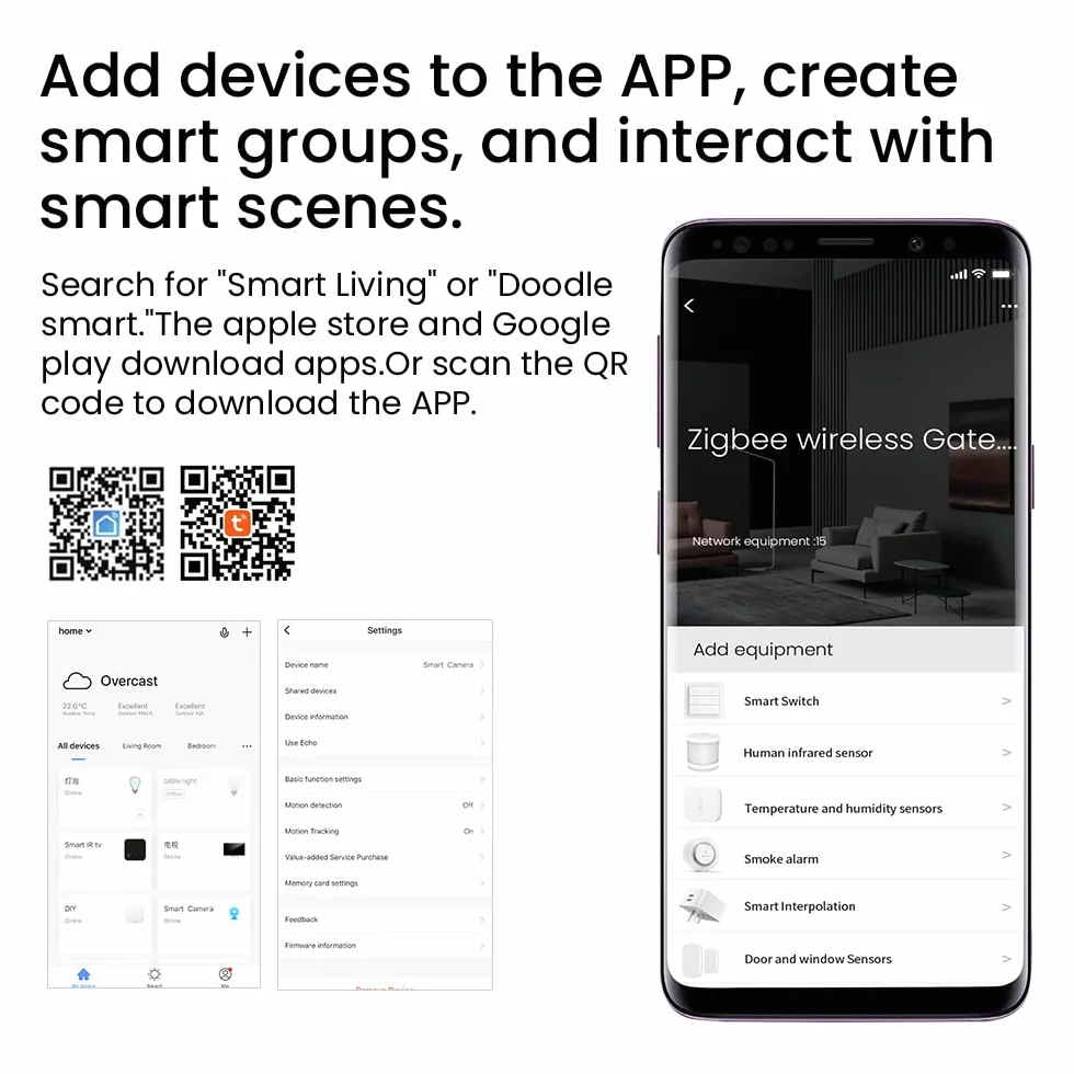 ZigBee Hub brama Dual Mode z WiFi i Bluetooth, Tuya Smart Home Bridge, sterowanie głosowe przez Alexa, Google Home, inteligentny mostek, bezprzewodowy pilot zdalnego sterowania