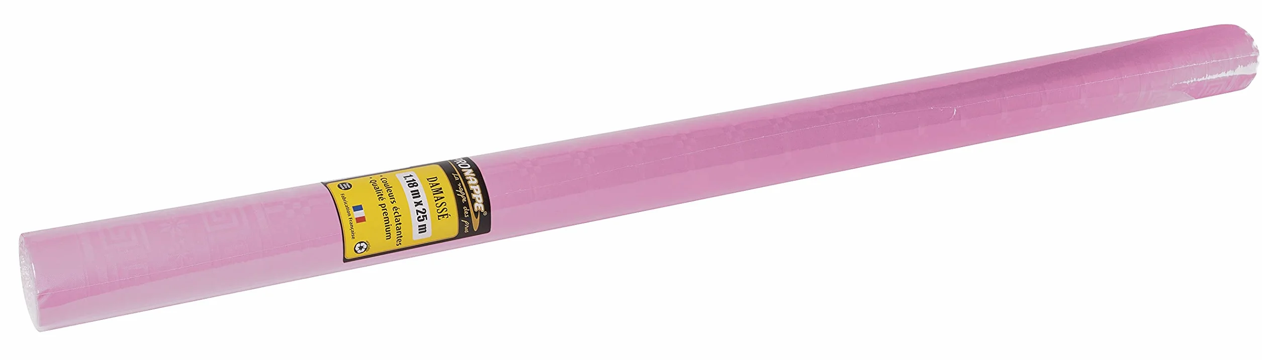 Pro Nappe R482586I Profesjonalny obrus ze wzorem papieru damaszkowego w rolce 25m długości x 1,18m szerokości jednorazowy, uniwersalny szykowny i klasyczny nakrycie stołu 1 sztuka kolor pudrowy róż