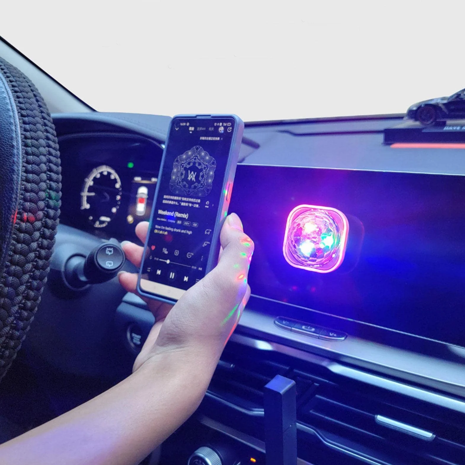 ?wiat? dyskotekowe | Zegarek LED Light z aktywacj? d?wi?kiem - Przeno?na kula lustrzana USB Disco Light Up Bransoletka dla dzieci, dekoracji domu lub samochodu, adowalna
