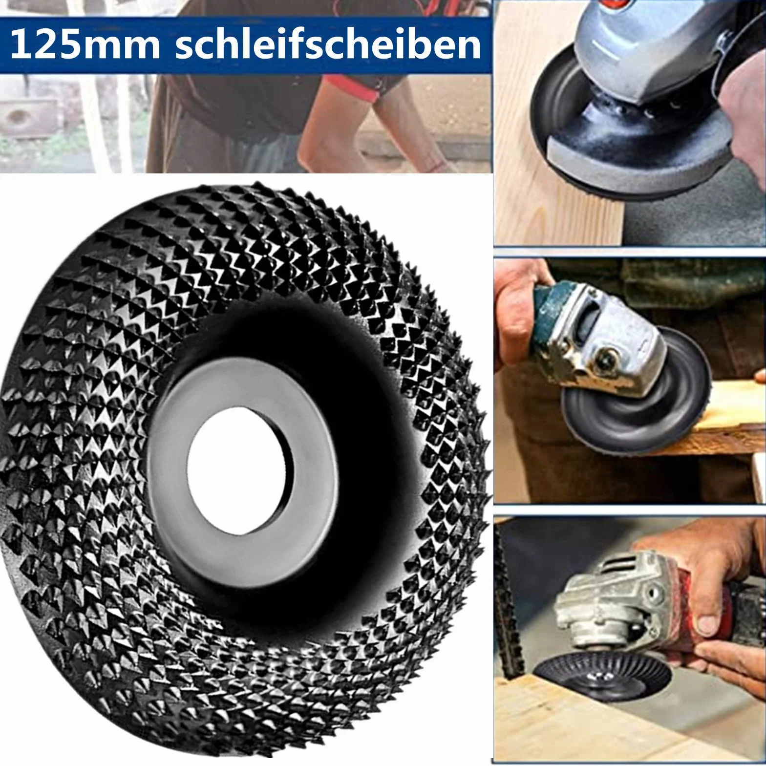 Tarcza szlifierska do szlifierki kątowej 125 mm, tarcza do rzeźbienia w drewnie, tarcza ścierna 125 do drewna, do tarcia do drewna i szlifowania, nadaje się do tarcz do rzeźbienia w drewnie z
