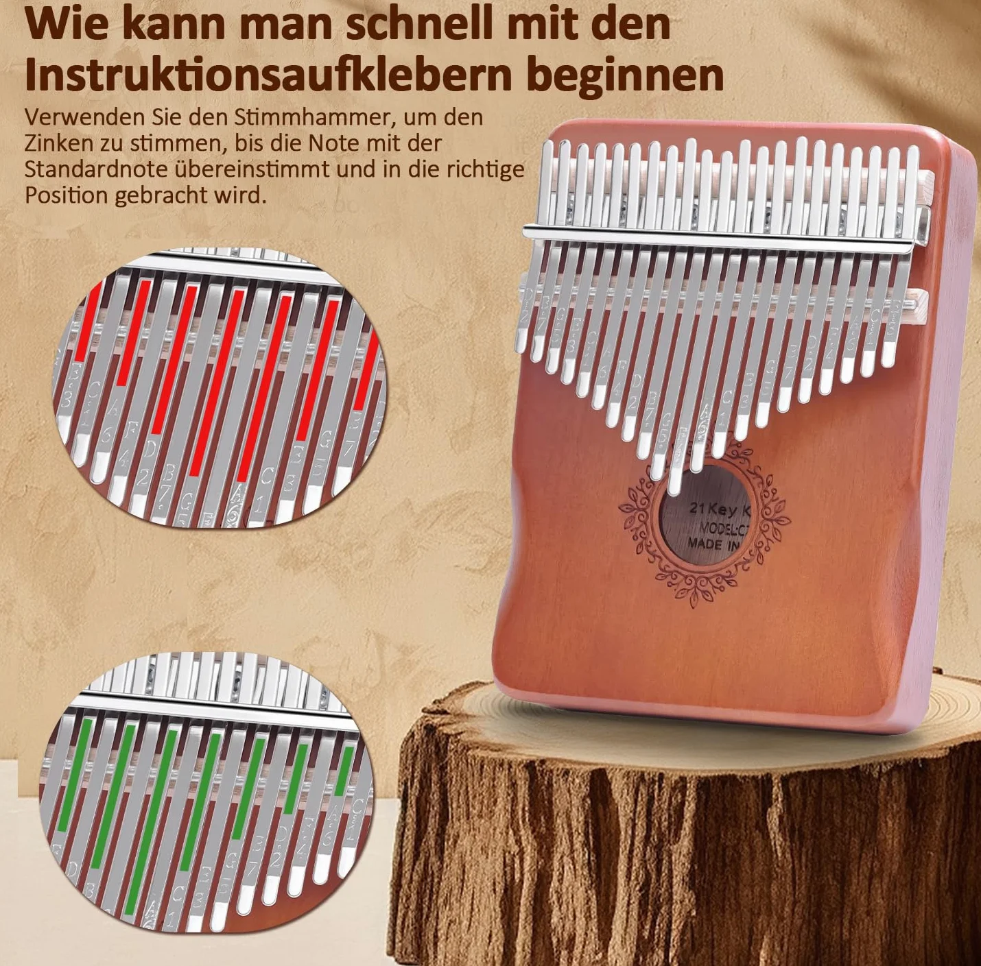 Kalimba 21 Klawiszy Fortepian Kciuk