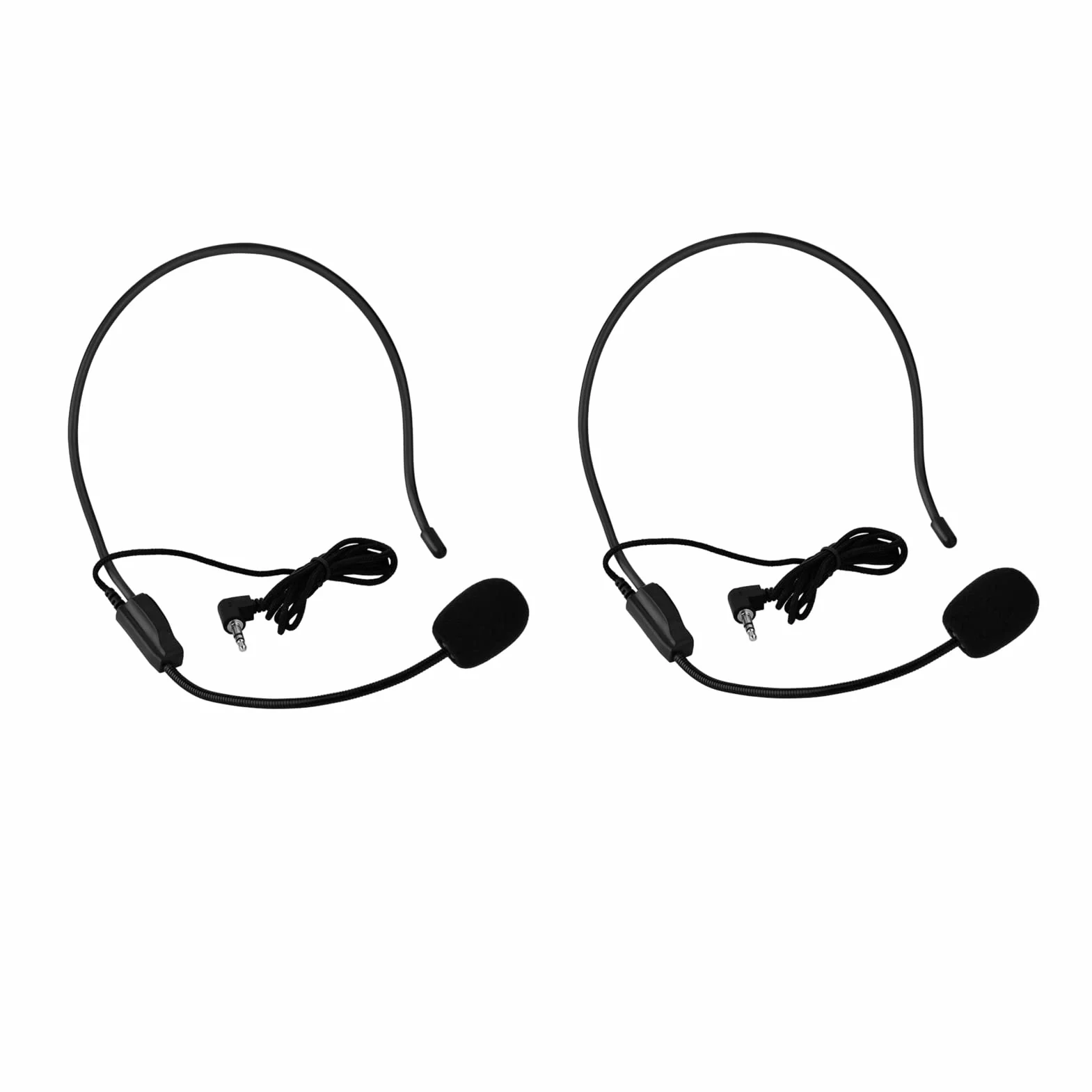 Estink Mikrofon Przewodowy Pojemnościowy, Profesjonalny Mikrofon Pałąkowy z Gniazdem Audio 3,5 mm do Prezentacji, Mowy, Karaoke, 2 Sztuki