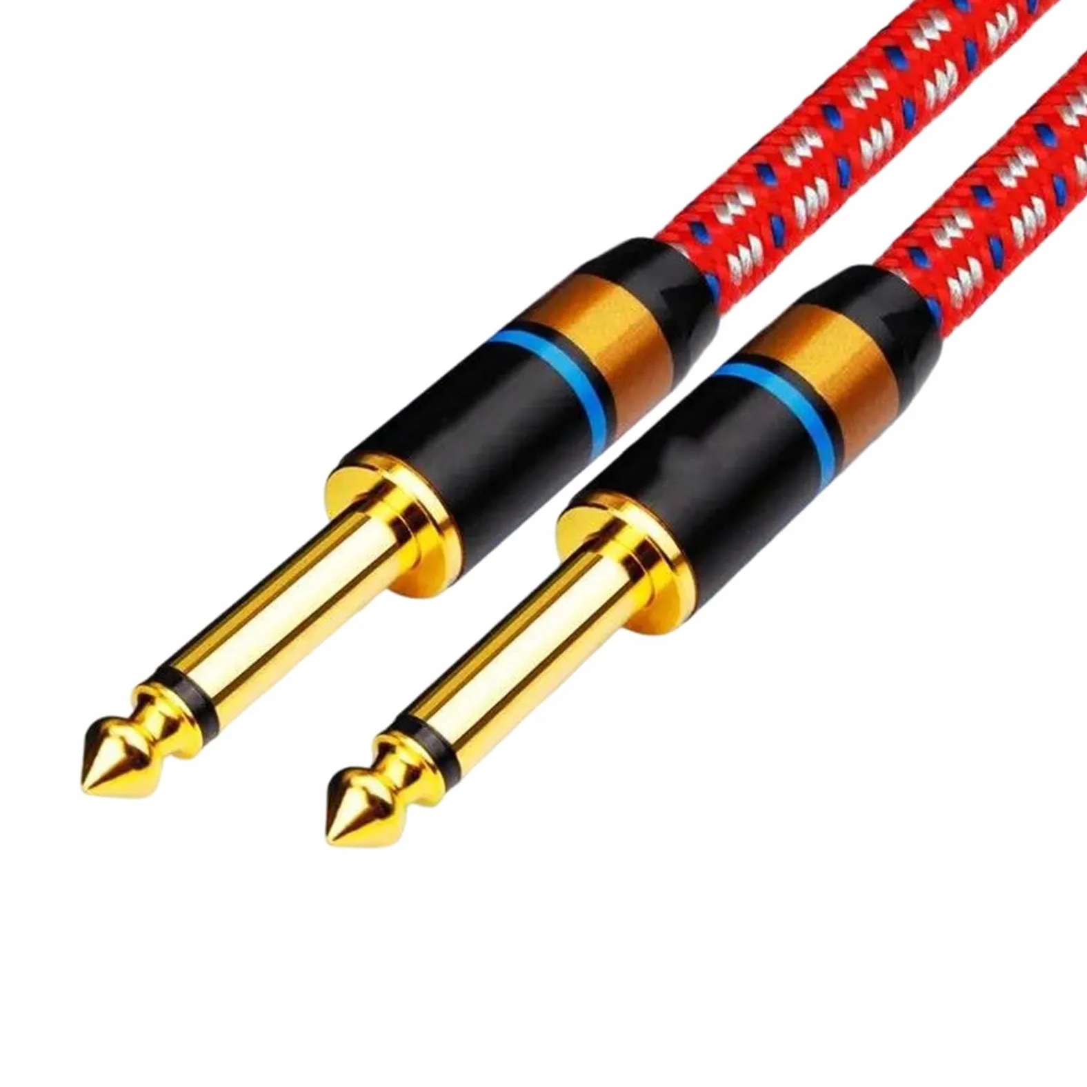 Początkujący Kabel Do Gitary Kabel Gitarowy Aux Wyjście 6,5 Mm Do Głośnika Ze Wzmacniaczem Stereofonicznym Trwałe(Red,10m)