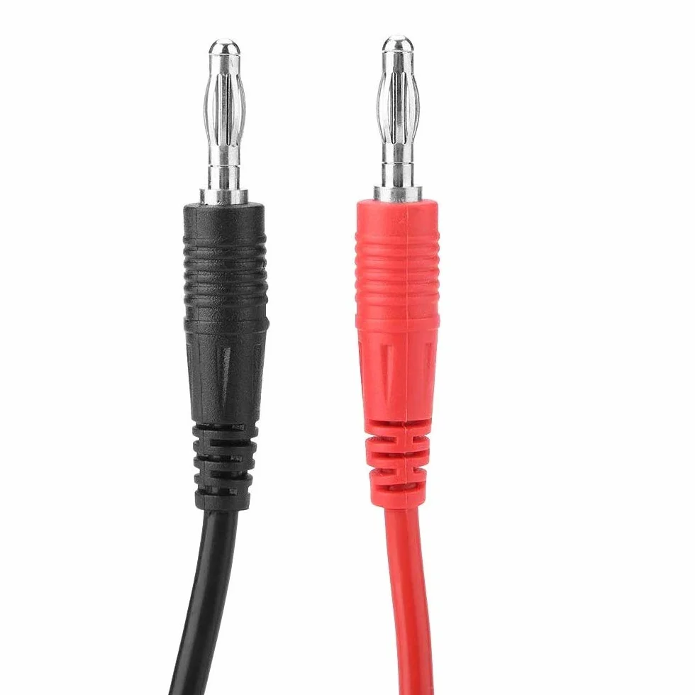 DollaTek 2 szt. 15 A 4 mm wtyk bananowy na zacisk krokodylkowy końcówka kontrolna kabel - czerwony + czarny