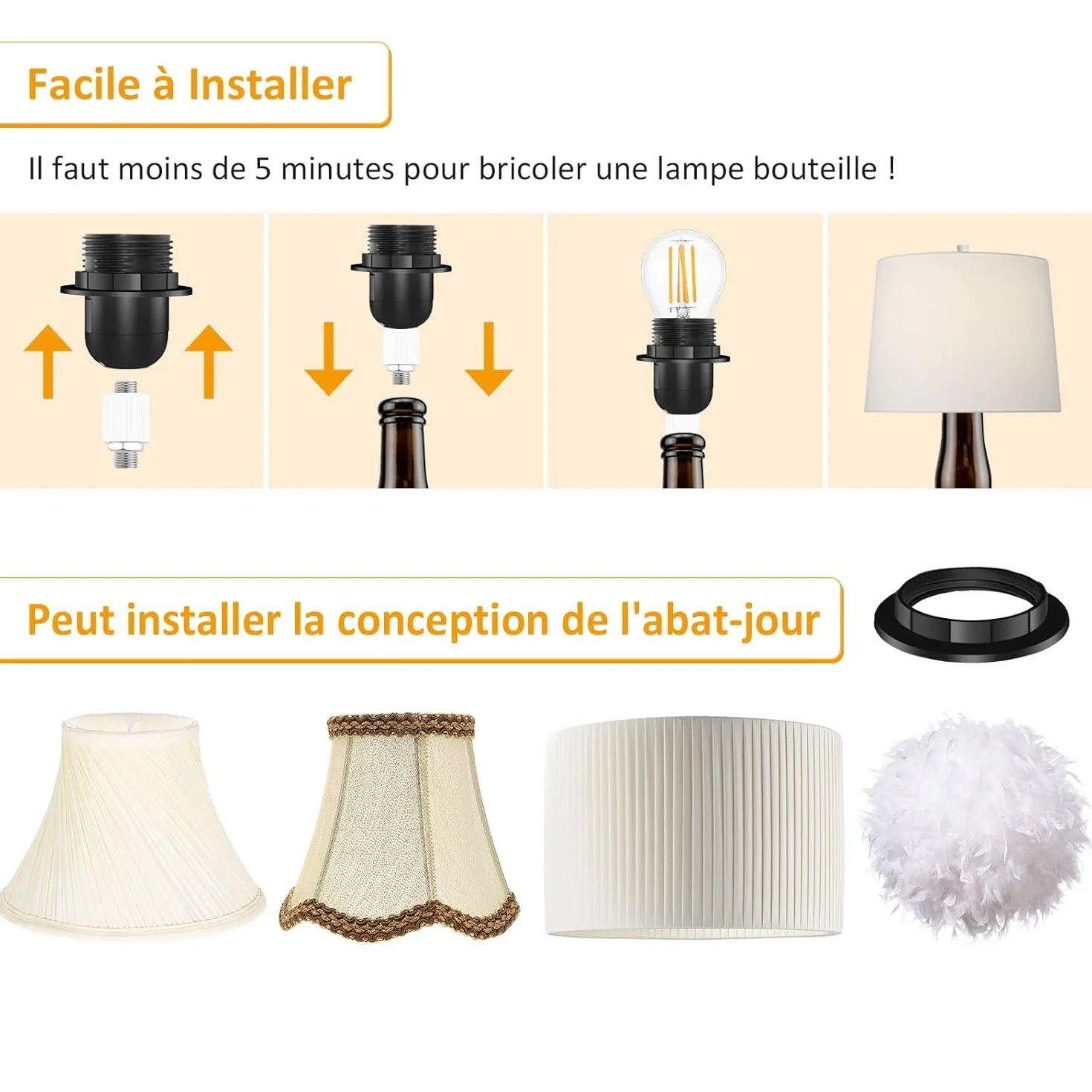 2 szt. oprawki do butelek E27, oprawka z przełącznikiem i kablem 1,8 m do butelek, maks. 60 W, zestaw DIY lamp butelkowych, oprawka E27 adapter do butelek do kreatywnych lamp stołowych, czarny