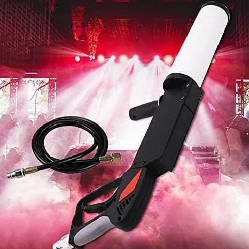 Pistolet LED Party - CO2 Kriogeniczny pistolet ręczny z efektem strumienia DJ do klubu nocnego, kolorowy wąż gazowy