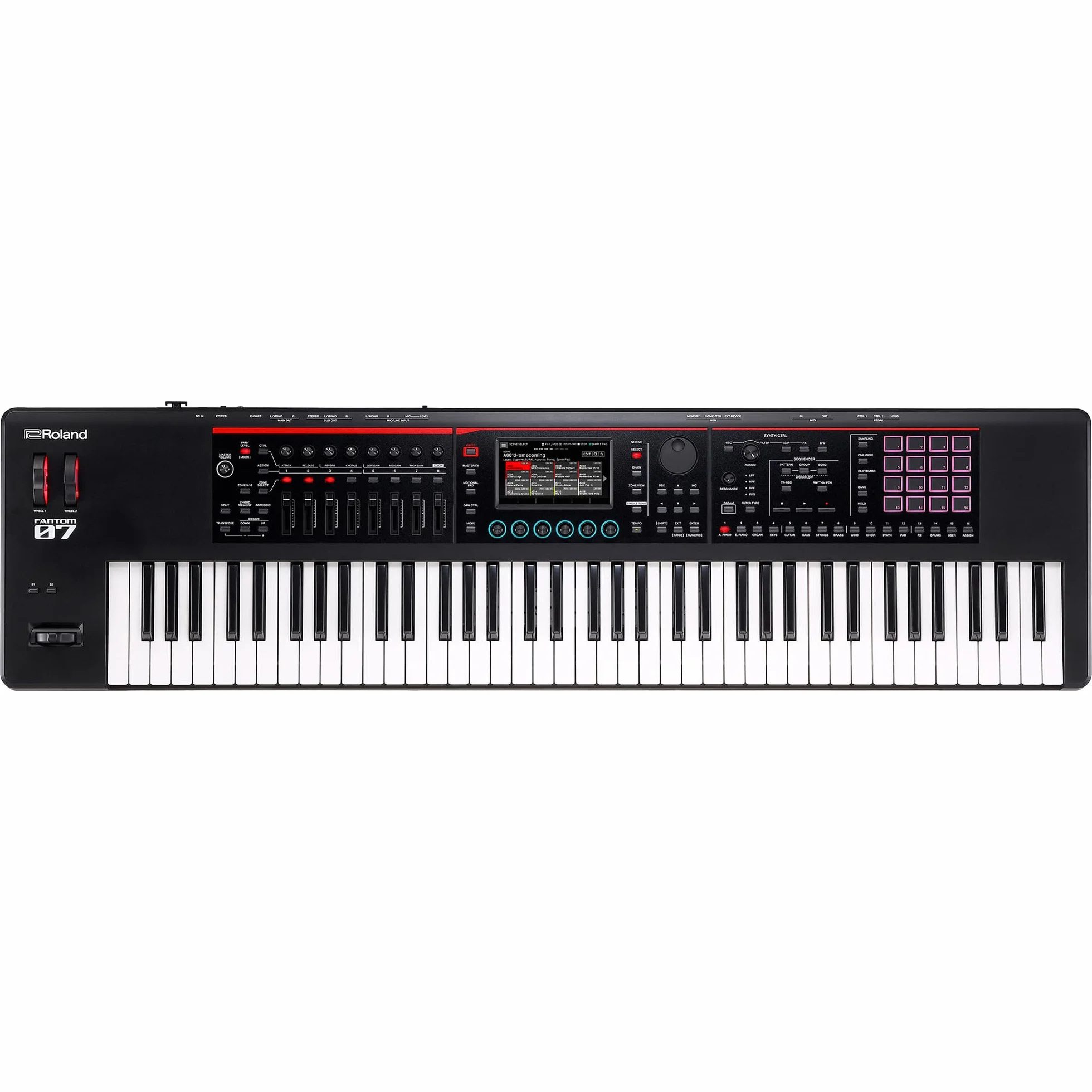 Roland FANTOM-07 KLAWIATURA SYNTEZATOROWA – 76-Klawiszowa Dynamiczna Klawiatura | Tysiące Brzmień Elektronicznych i Akustycznych Roland | Technologie ZEN-Core i SuperNATURAL | Sekwencer TR-REC