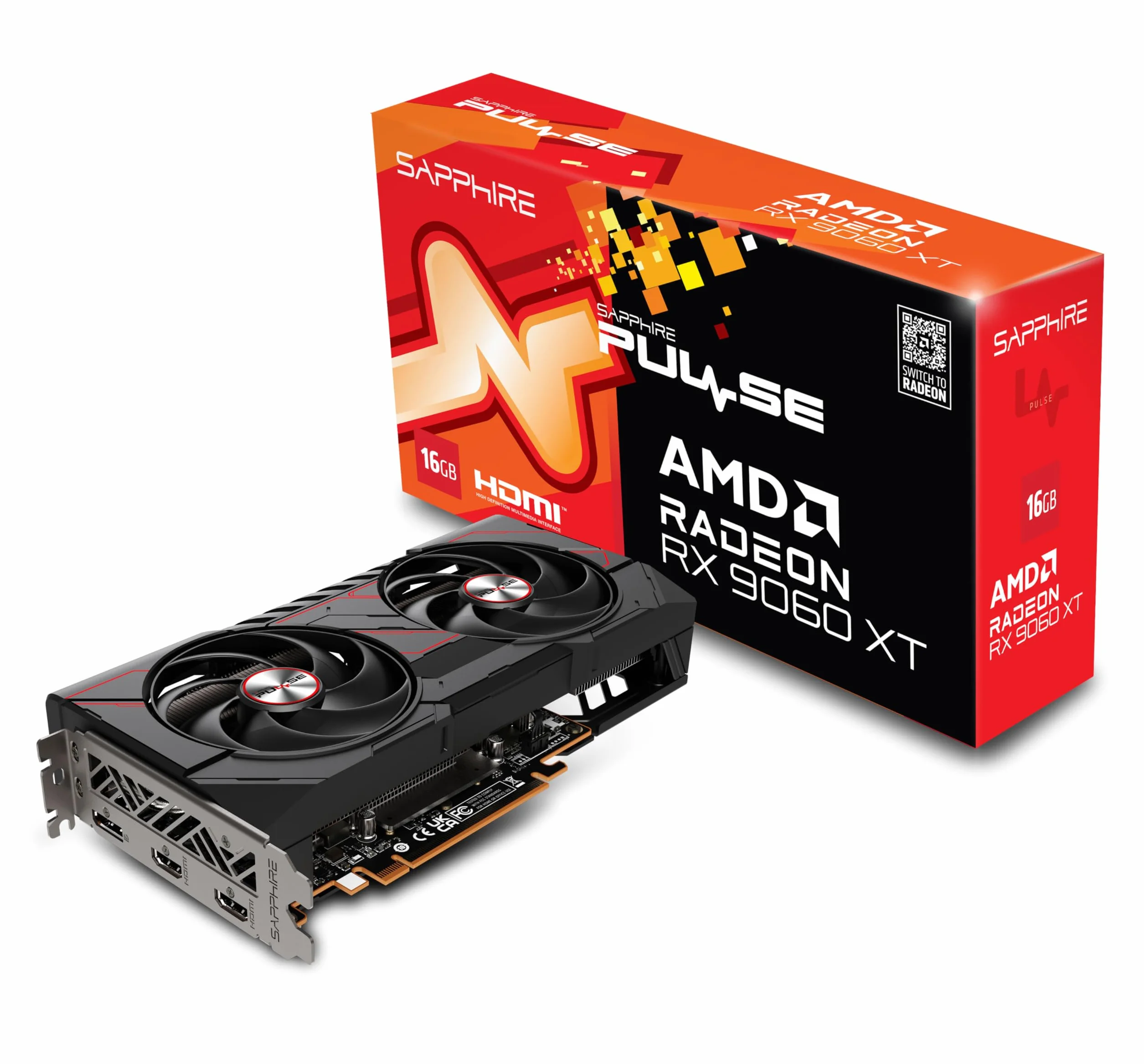 sapphire Technology Pulse Karta graficzna AMD Radeon RX 9060 XT Gaming OC 16GB Dual HDMI-DP