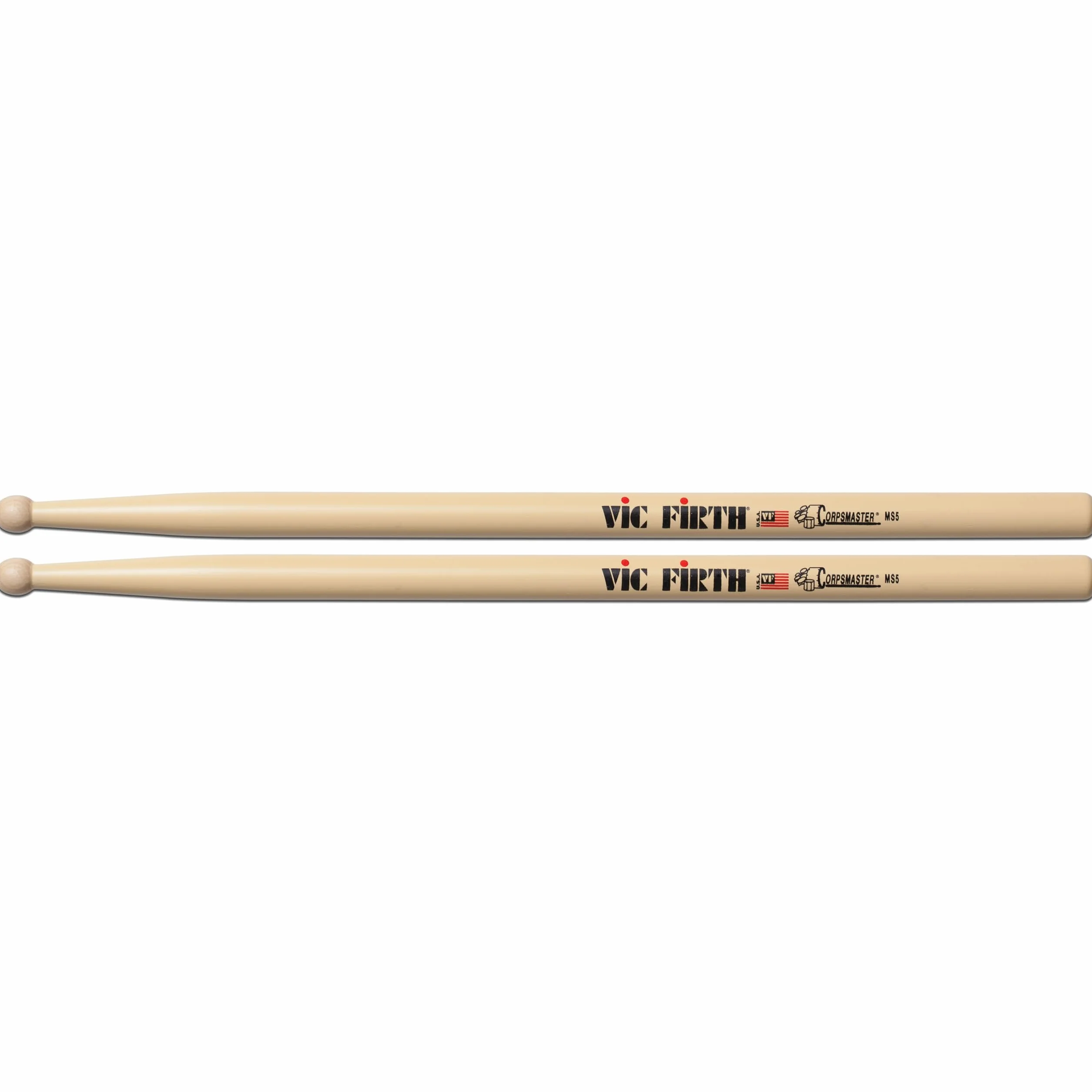 Vic Firth - Pałeczki do bębnów z serii Corpsmaster® - MS5-17 cali (43,18 cm) - stożek średni - drewniana końcówka