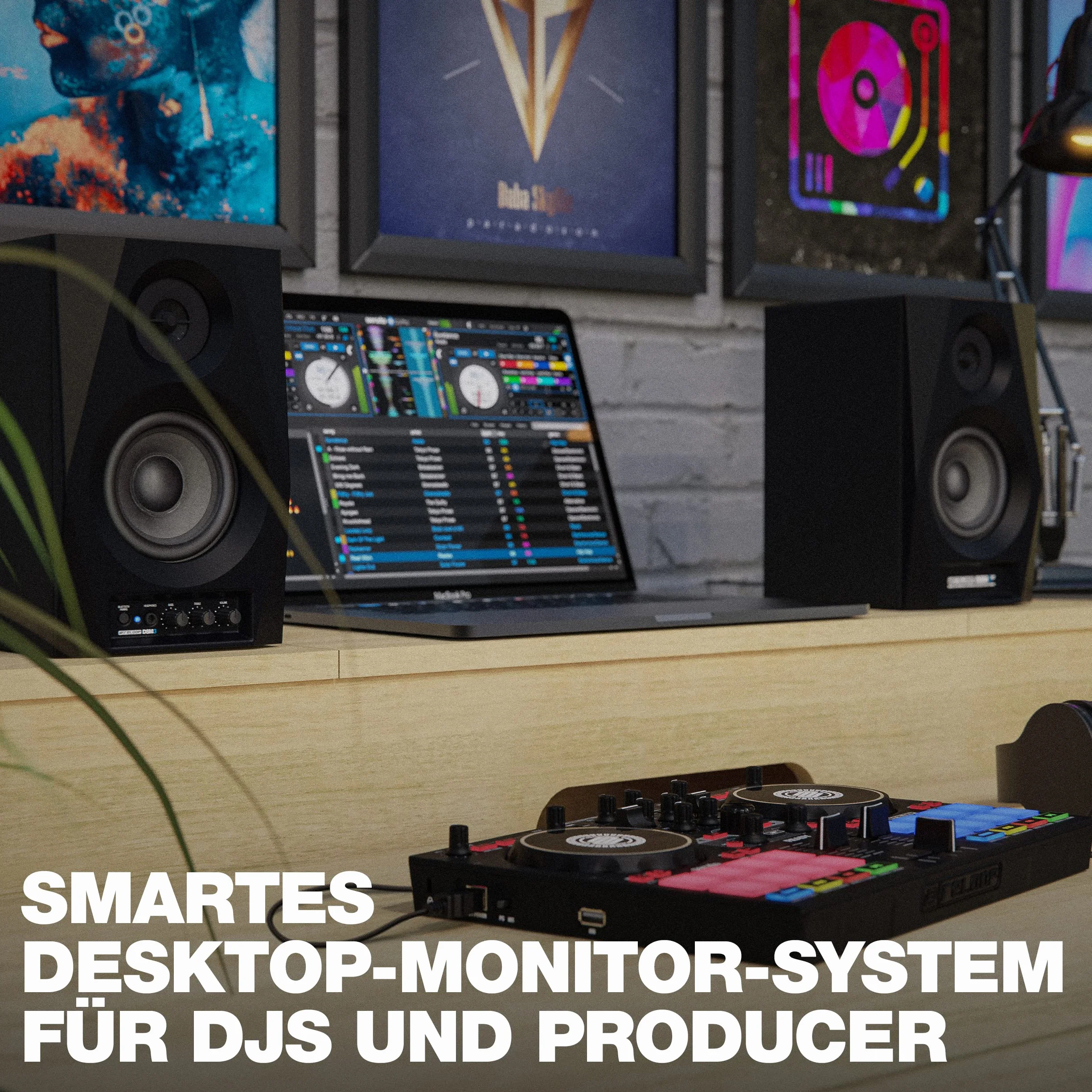 Reloop DSM-3 BT | Bluetooth PC Speaker dla DJ-ów i producentów, Profesjonalny 2-drożny aktywny system monitorowy z wejściem bezprzewodowym, Mocny i zrównoważony dźwięk dla DJ-ów i producentów.