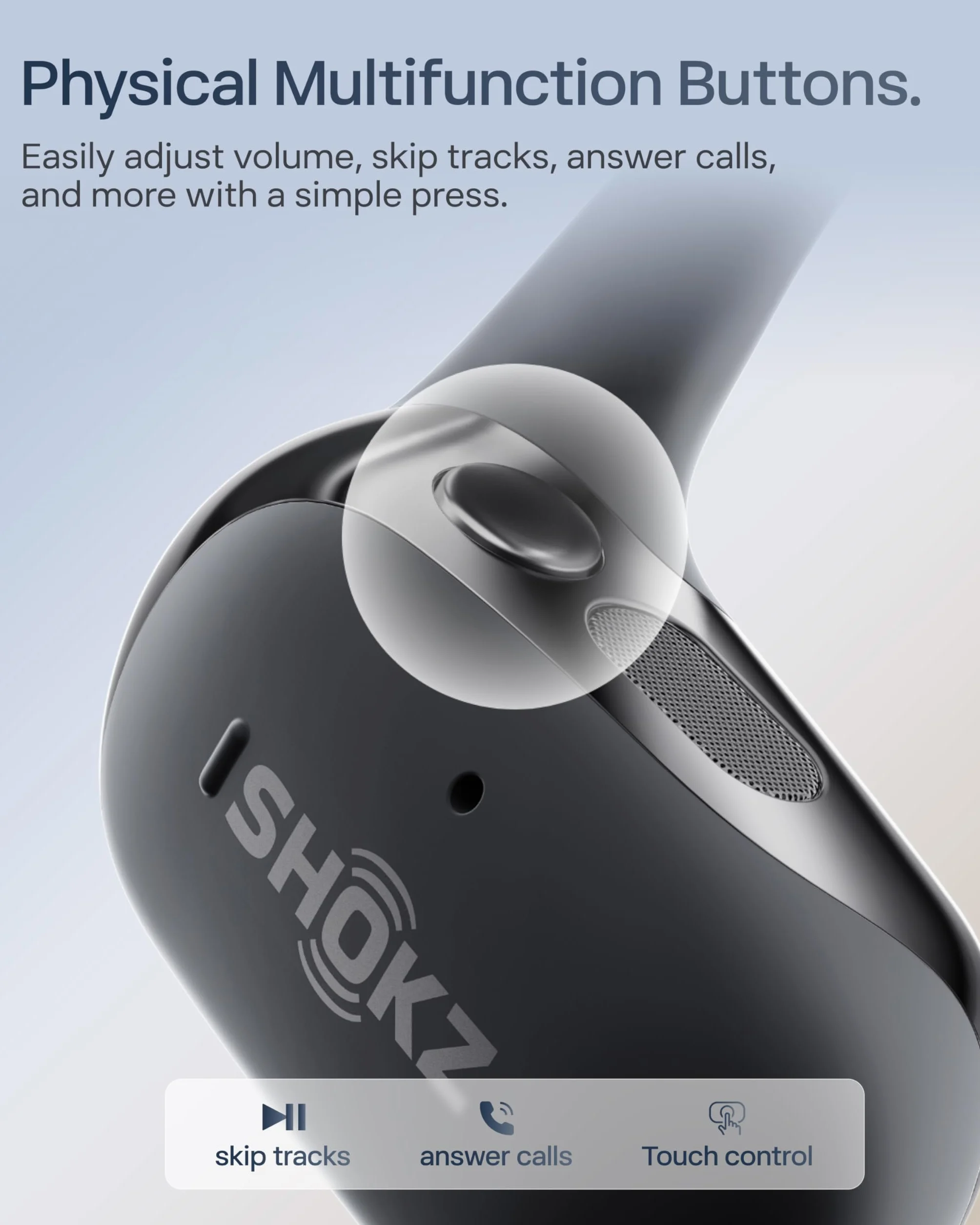 Shokz NOWE OpenFit 2+ Słuchawki Otwarte, z Dolby Audio, Wygodne Słuchawki, 48 Godziny Odtwarzania, Odporność na Wodę IP55, Szybkie Ładowanie USB-C, Ładowanie Bezprzewodowe, Torba Transportowa, Czarny