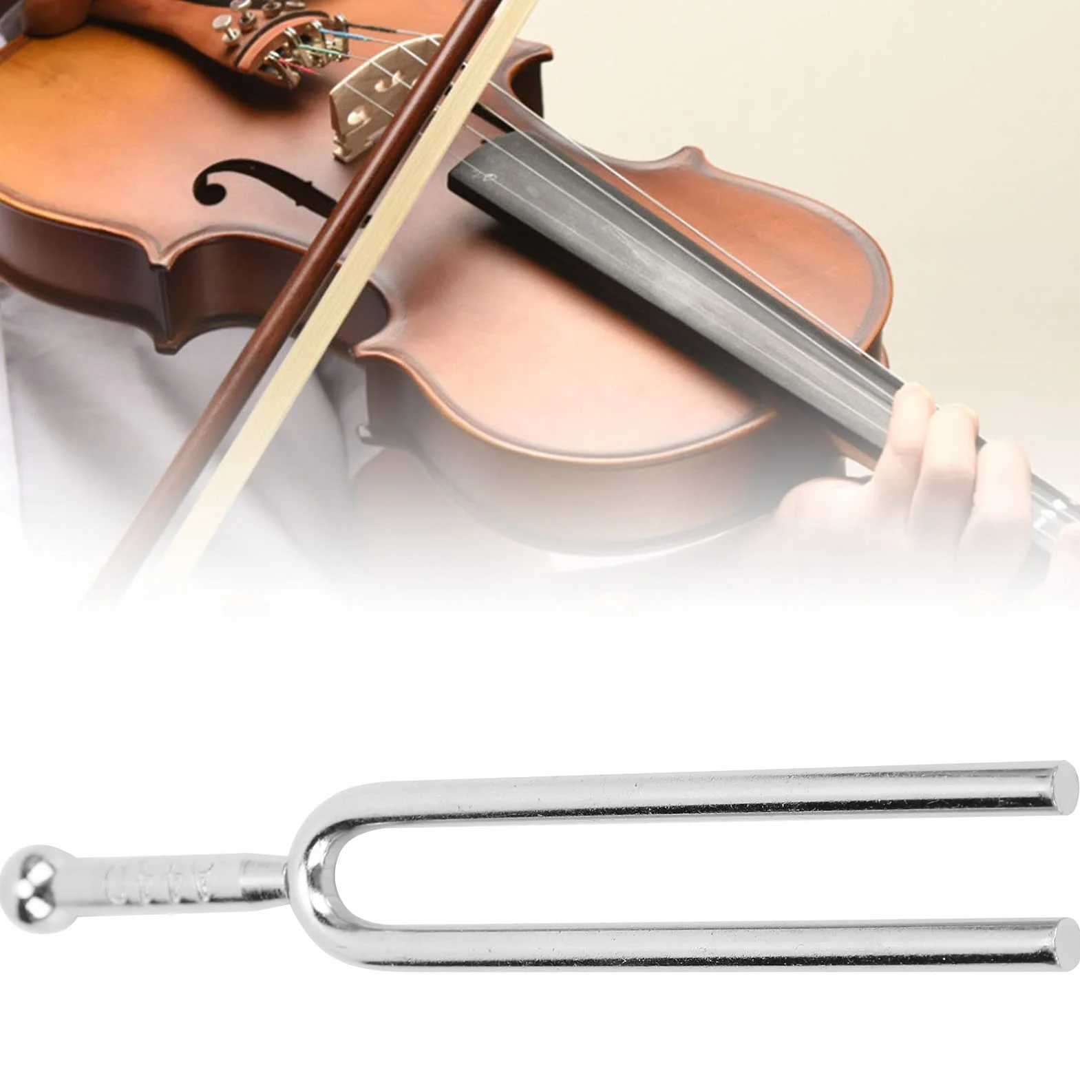 440 Hz Standardowy Kamerton A, Kamerton ze Stali Nierdzewnej Skrzypce Tuner Gitarowy Instrument na Skrzypce Gitarowe, Srebrny