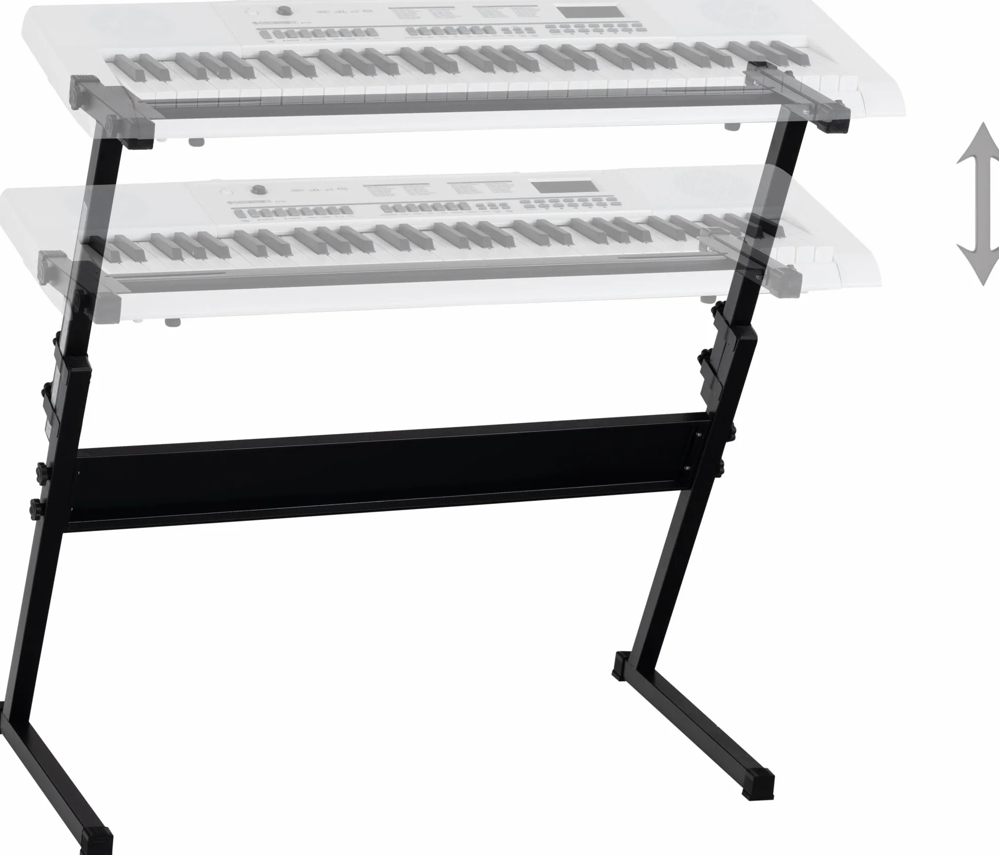 McGrey Stojak na klawiaturę Z z ergonomicznymi śrubami, wbudowana drabina do precyzyjnego pozycjonowania, regulowana wysokość 55-83 cm i gumowane nóżki zapobiegające zarysowaniom na podłodze