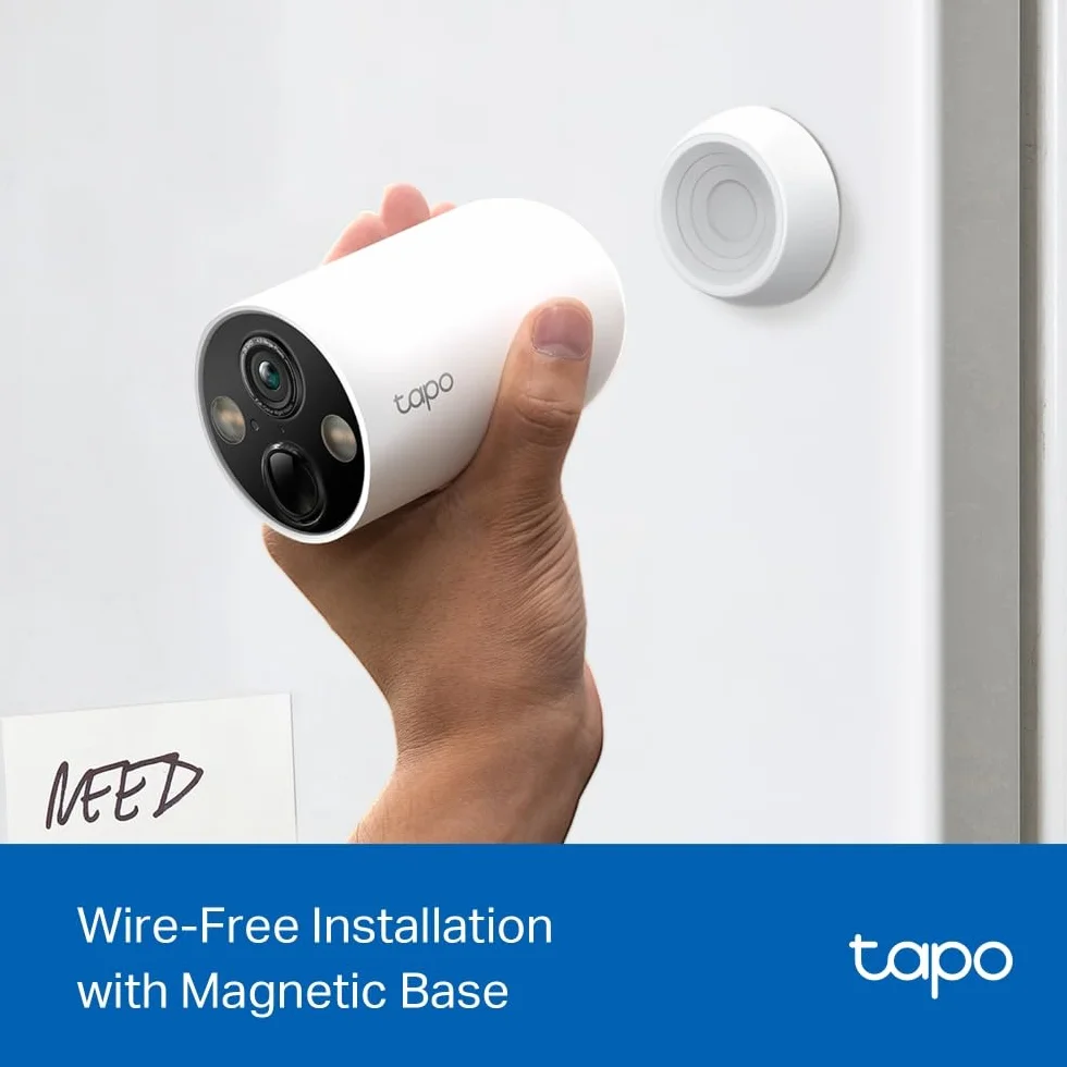TP-Link Tapo C425 | Kamera zewnętrzna Wi-Fi 2K QHD na baterie | Kolorowy tryb nocny | AI detekcja | Obsługa przez stację H200 | Kompatybilna z Alexa i Google Home