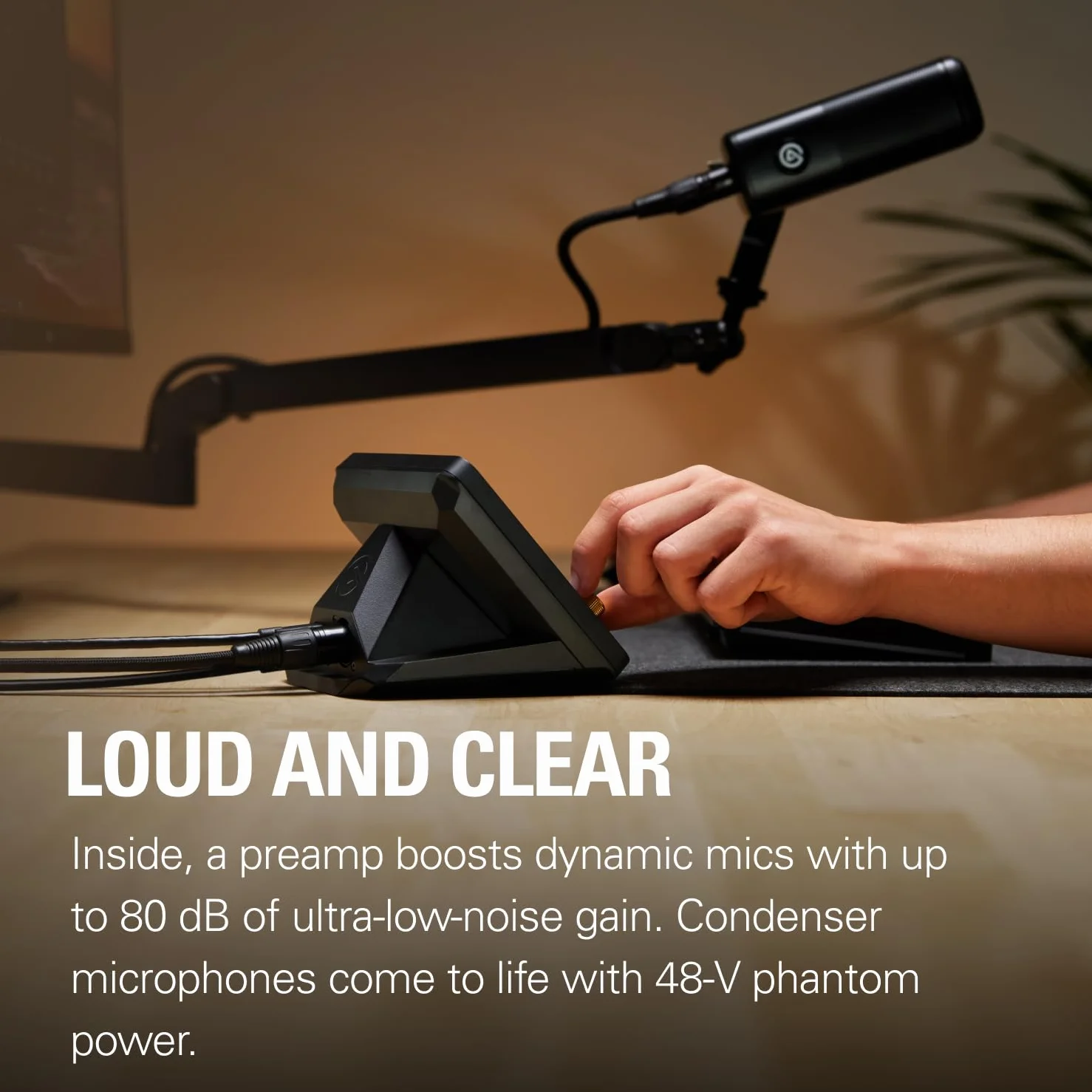 Elgato XLR Dock MK.2 - Interfejs audio do Stream Deck +, wzmocnienie 80dB, zasilanie Phantom, Clipguard 2.0, efekty DSP, USB-C, współpracuje z dowolnym mikrofonem XLR