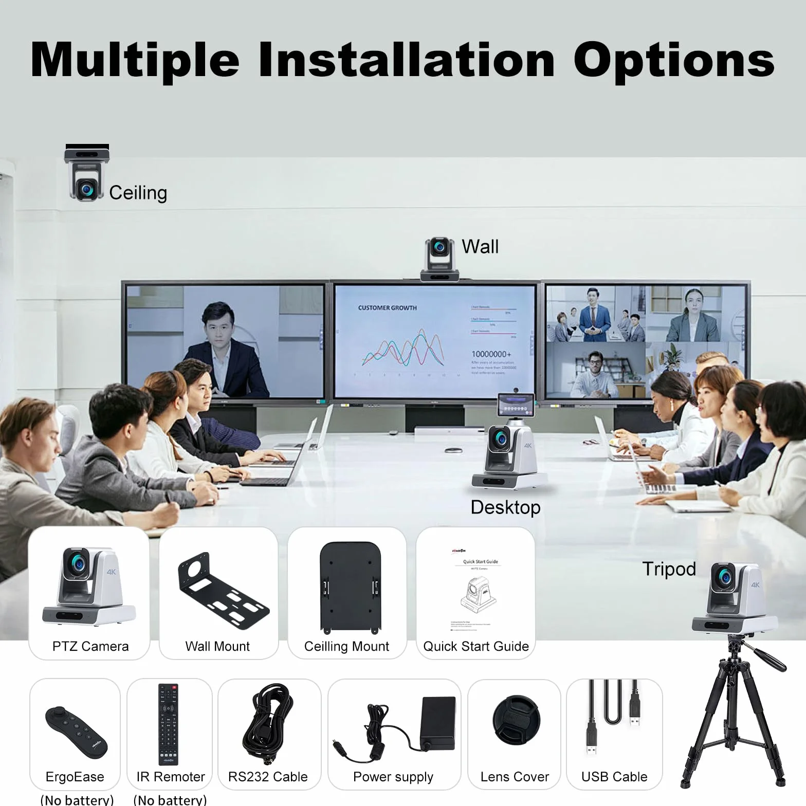 zowietek Kamera 4K NDI|HX3 PTZ PoE, 18-krotny zoom optyczny, jednoczesne wyjścia HDMI i SDI, RTSP/RTMP/SRT, samodzielne przesyłanie strumieniowe IP na żywo do YouTube, Twitch na spotkanie,