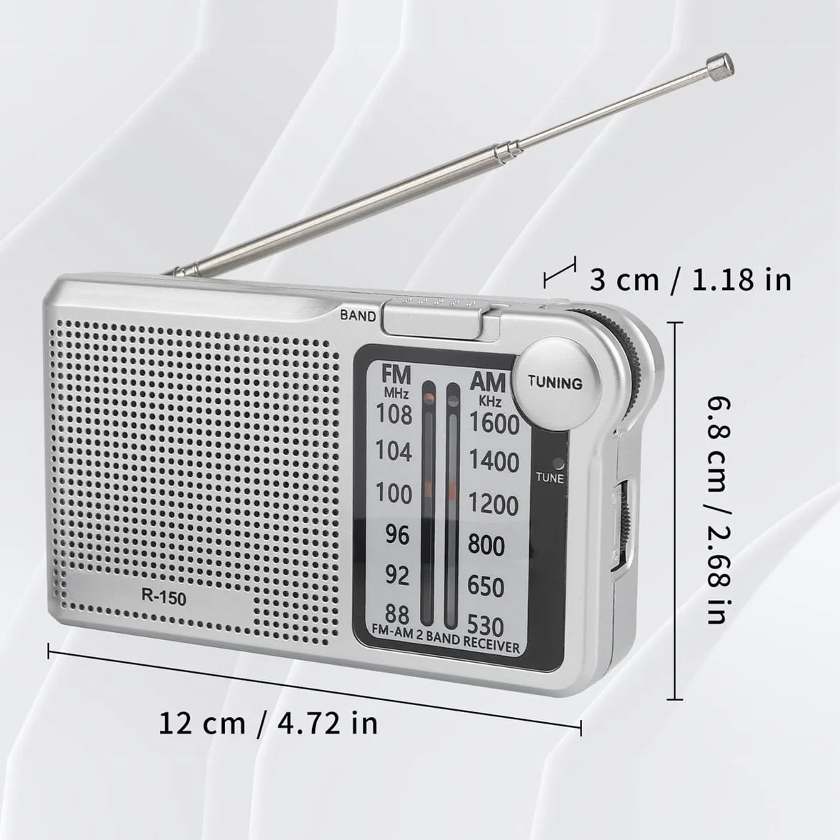Namvo RFP-150D Zasilane bateryjnie radio przenośne AM/FM w stylu vintage