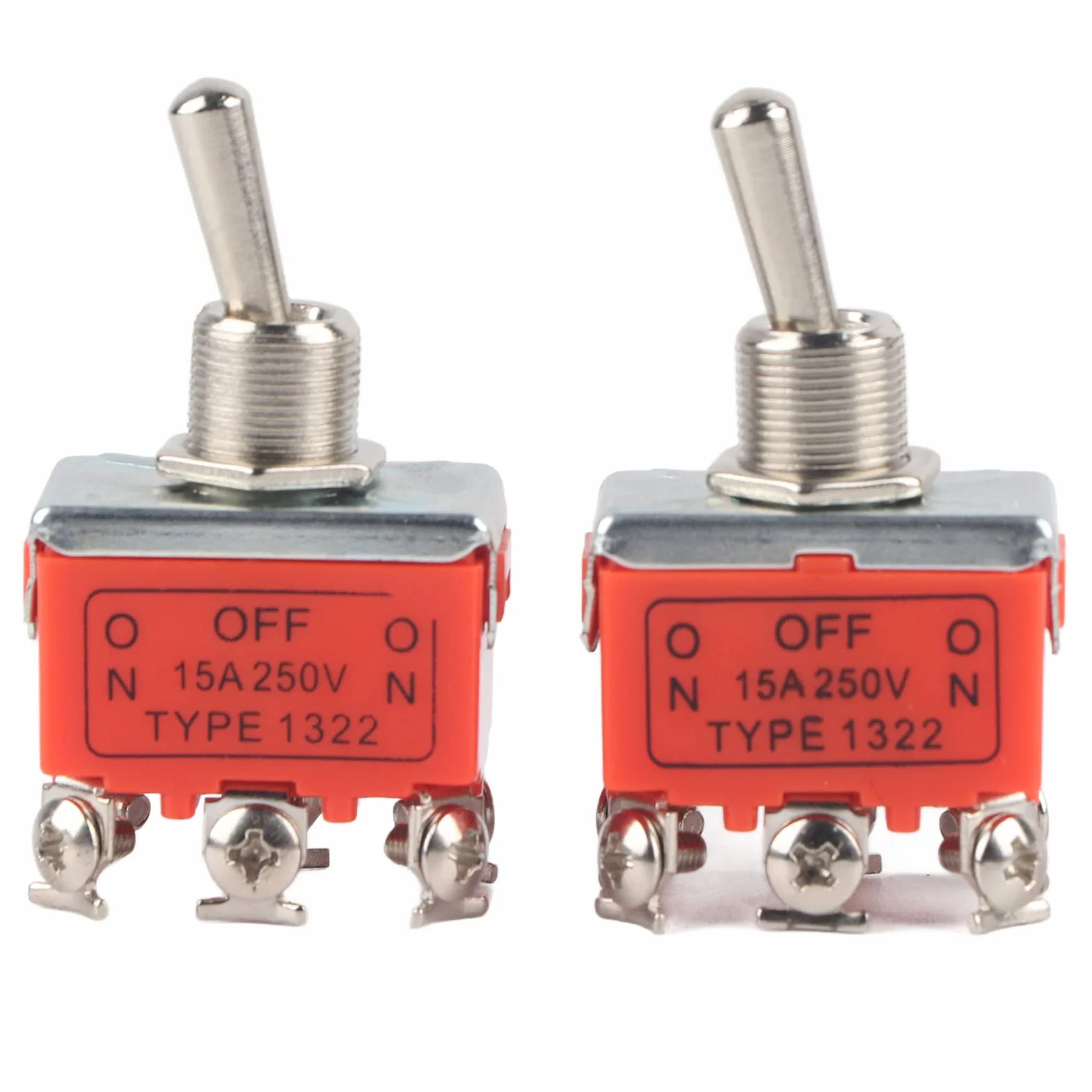 2 szt. Przełącznik Silnika Prądu Stałego CW Przełącznik do Przodu do Tyłu 24 V, Przełącznik Elektryczny do Przodu do Tyłu Silnik CCW 6-pinowy Przełącznik Dwupozycyjny 250 V 15 A,