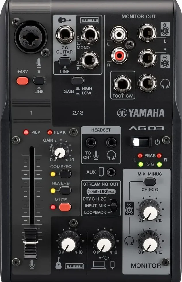 YAMAHA AG03MK2 Livestreaming Mixer, Czarny