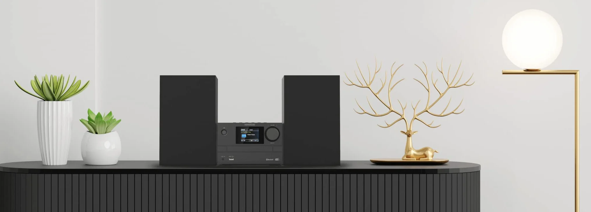 Kenwood M-525DAB - Micro system HiFi z CD, USB, DAB+ i Bluetooth strumieniowe przesyłanie strumieniowe audio, kolorowy wyświetlacz TFT 6,1 cm, pilot zdalnego sterowania