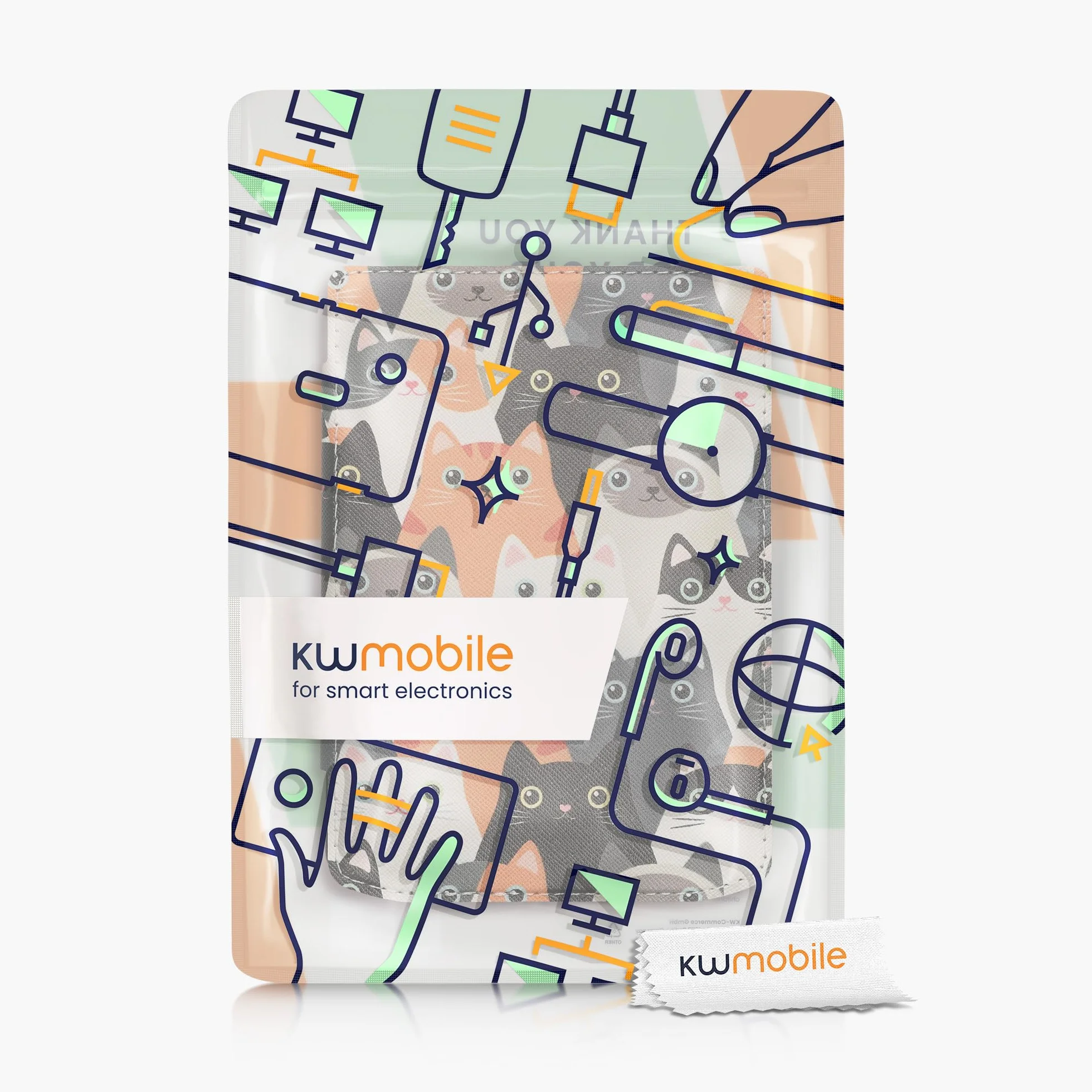 kwmobile Etui kompatybilne z Pocketbook Verse/Verse Pro/Verse Color/Vivlio Light/Light HD Etui - Skórzane etui z klapką i magnetycznym zamknięciem - Kocięta