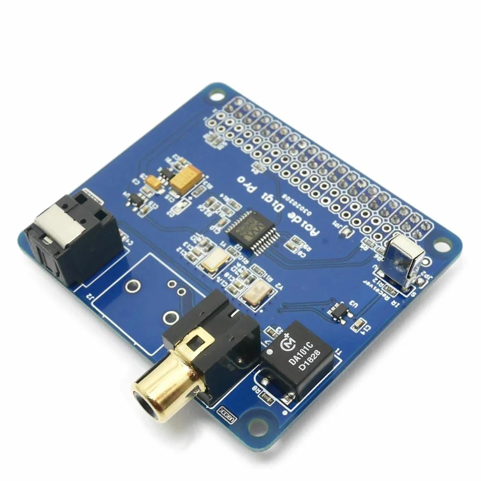 DollaTek HiFi Digi Pro cyfrowa karta d?wi?kowa do Raspberry Pi 4B/3B+/3B/2B | dwa oscylatory | w?ókno szklane I2S SPDIF | 44,1 i 48 kHz |