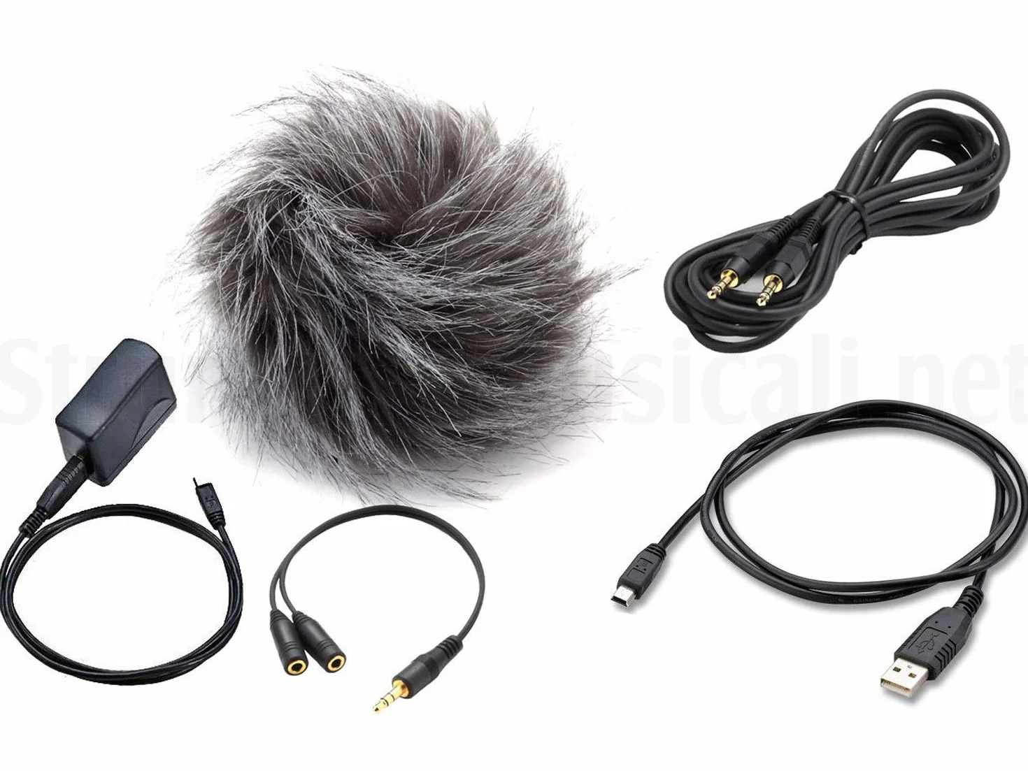 ZOOM APH-4nPro Zestaw akcesoriów do H4n Pro – Osłona przeciwwiatrowa, kabel rozdzielający, USB, adapter DSLR