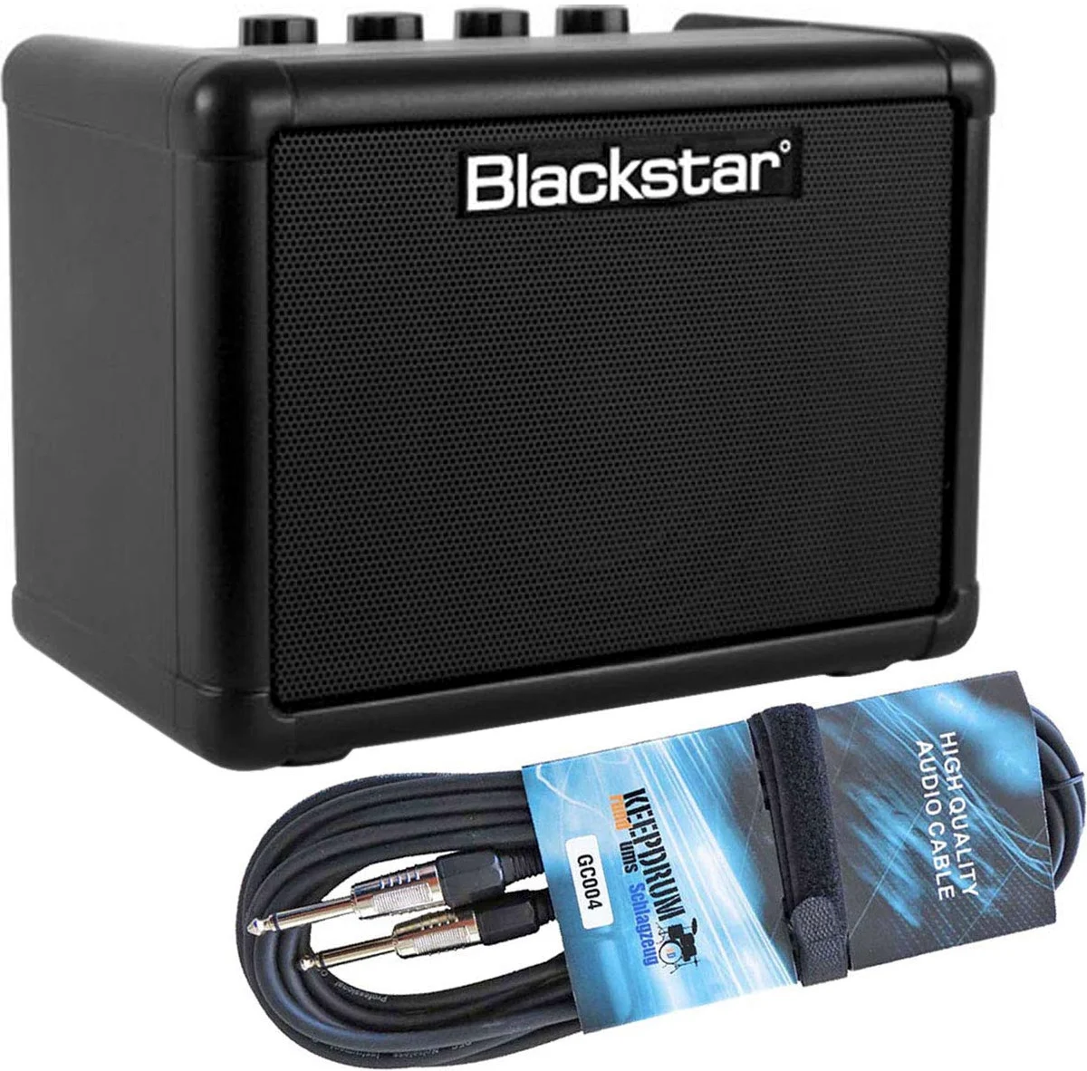 Blackstar Fly 3 mini wzmacniacz gitarowy, czarny, 3 W, mini wzmacniacz + keepdrum kabel jack 3 m