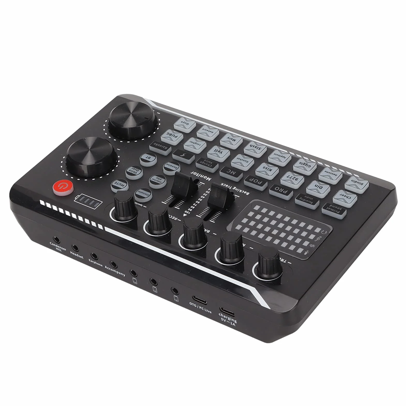 Zewnętrzna Karta Dźwiękowa, Adapter Audio USB Karta Dźwiękowa na żywo Mikser DJ Sprzęt do Podcastów 16 Bitów 44,1 KHz Dwukanałowy Wielofunkcyjny, do Karaoke, Elektro, Zmiany Głosu, Krzyków, Popularne