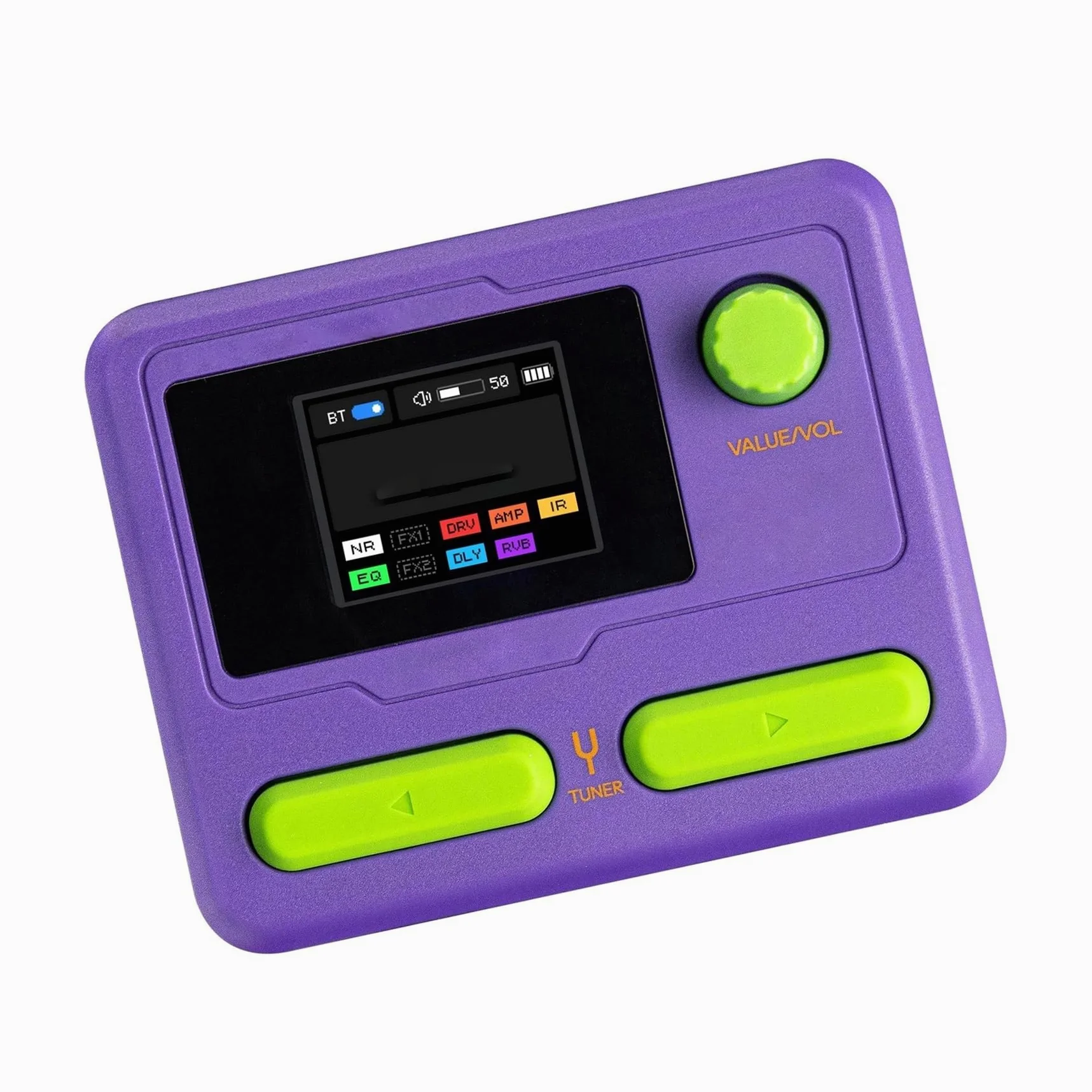 Standardowy Pedał Efektowy Do Gitary Miniaturowy Wzmacniacz Gitarowo Basowy Z Efektem I Kolorowym Ekranem LCD 1.77 Cala(Purple)