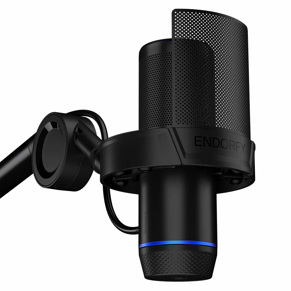 ENDORFY Solum 2 Boom Arm Mikrofon USB C 24 bit/96 kHz | Kardioidalny, Ramię Mikrofonowe 88 cm, Kosz Antywstrząsowy, Metalowy Pop Filtr, Mute, Regulacja Czułości, PC PS5 Mac