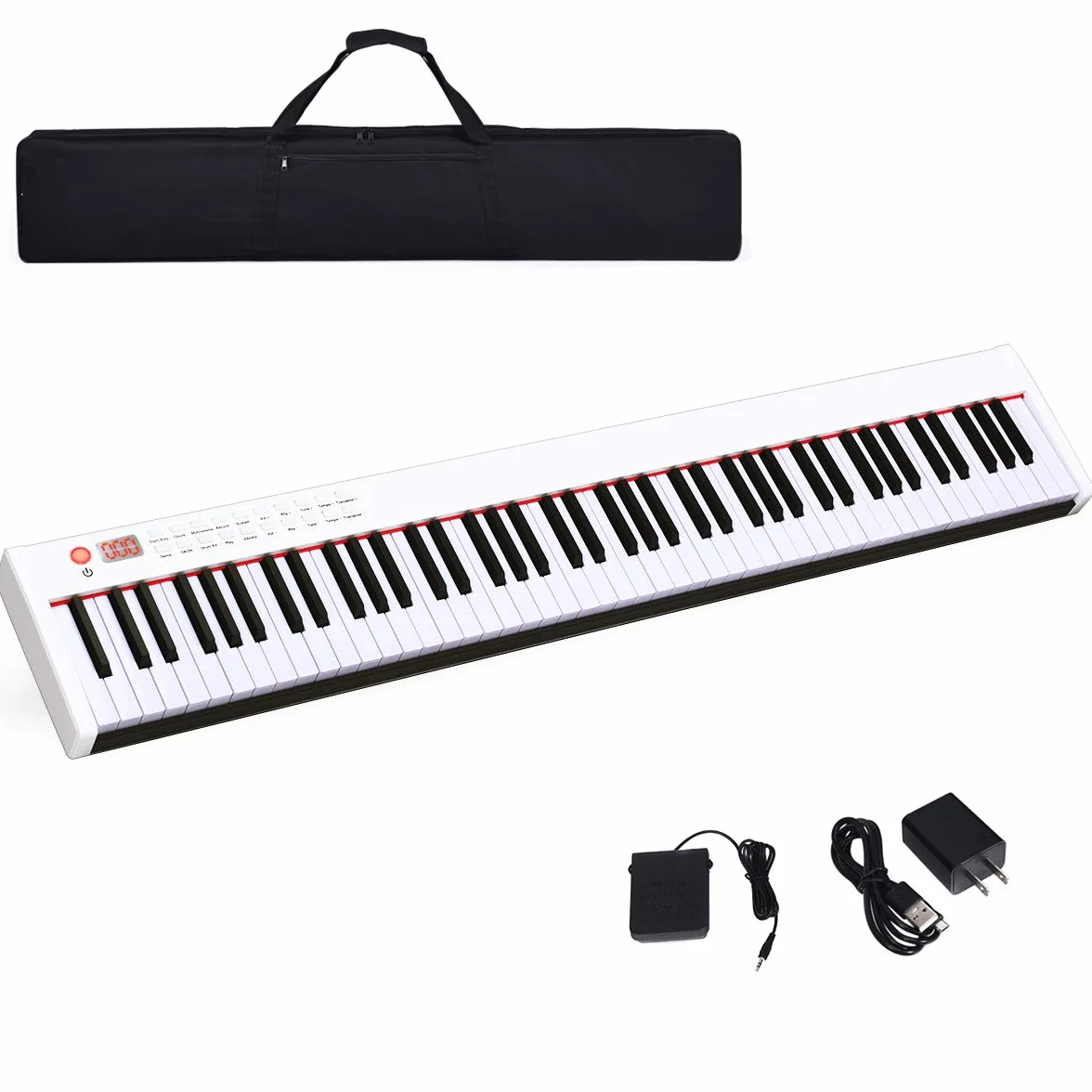 GOPLUS pianino cyfrowe 61 klawiszy dynamiczne przenośny fortepian elektroniczny 128 dźwięków rytmy funkcje edukacyjne metronom