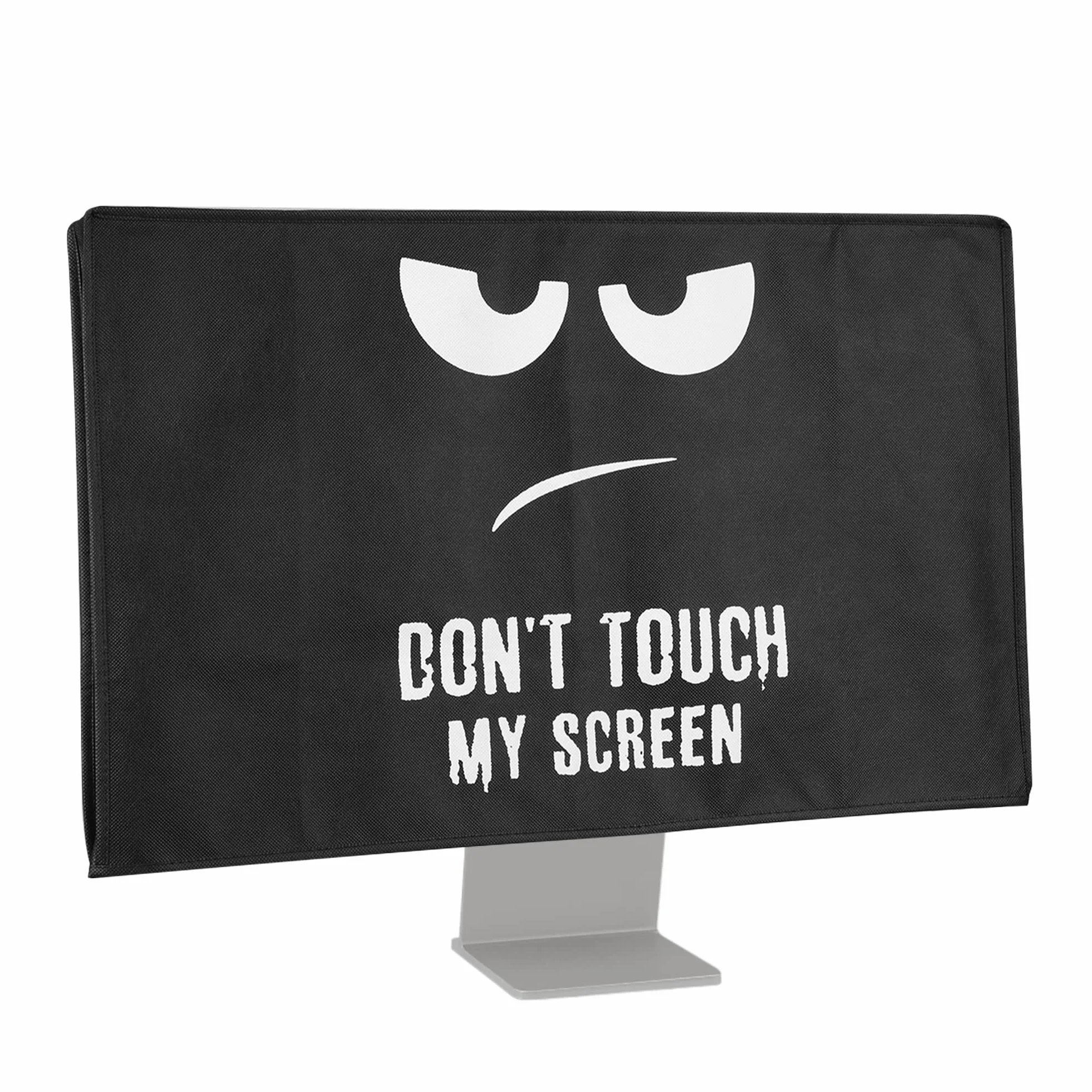 kwmobile Pokrowiec na monitor komputerowy kompatybilny z Apple Studio Display - Don't Touch My Screen biały/czarny