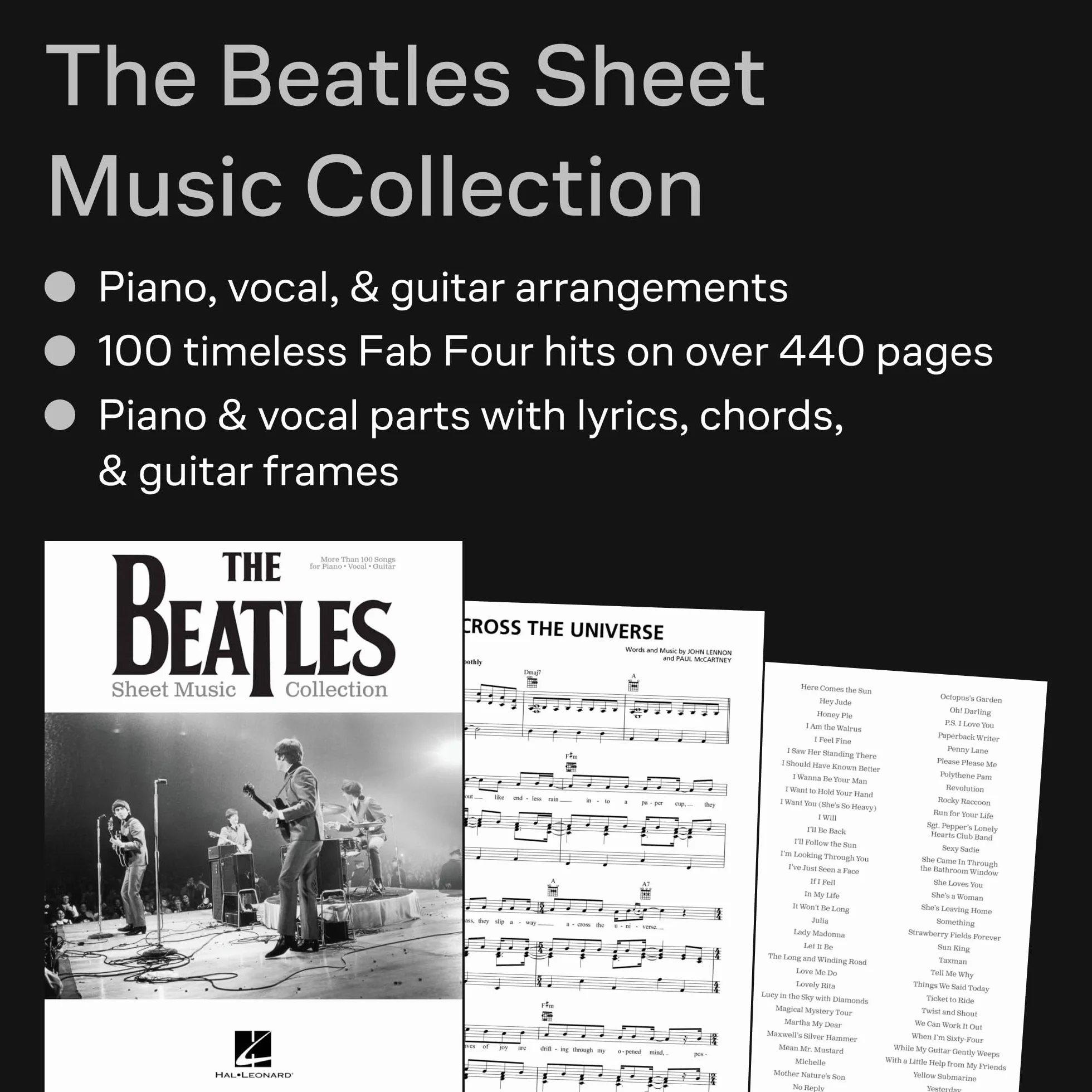 The beatles sheet music collection - piano, voix & guitare - 105 titres & 440 pages