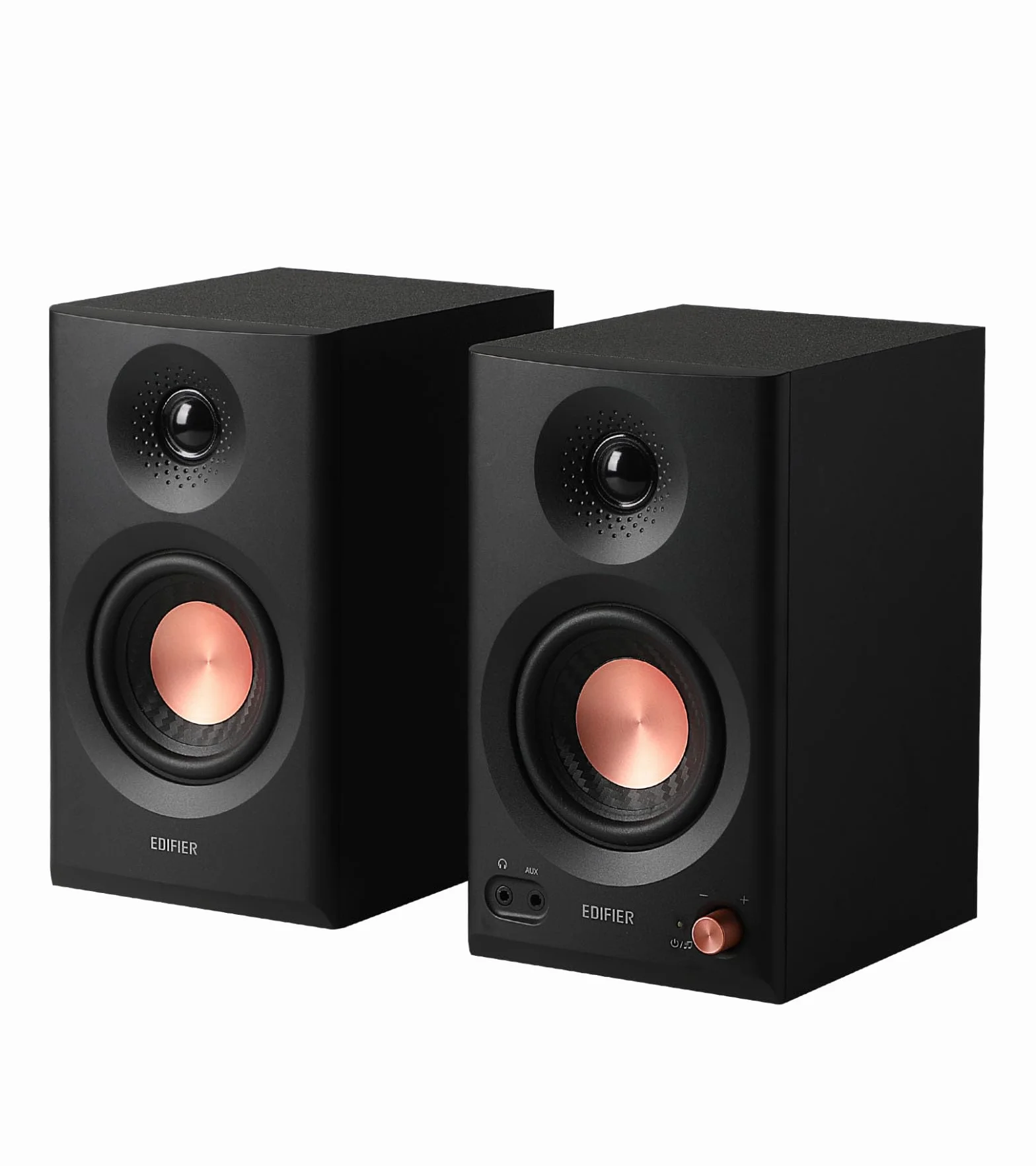 Edifier MR3 - Kompaktowe głośniki Studio 2.0, Hi-Res Audio, Bluetooth V5.4, sterowanie fizyczne, RCA, AUX, aplikacja mobilna, 2x18W, czarny