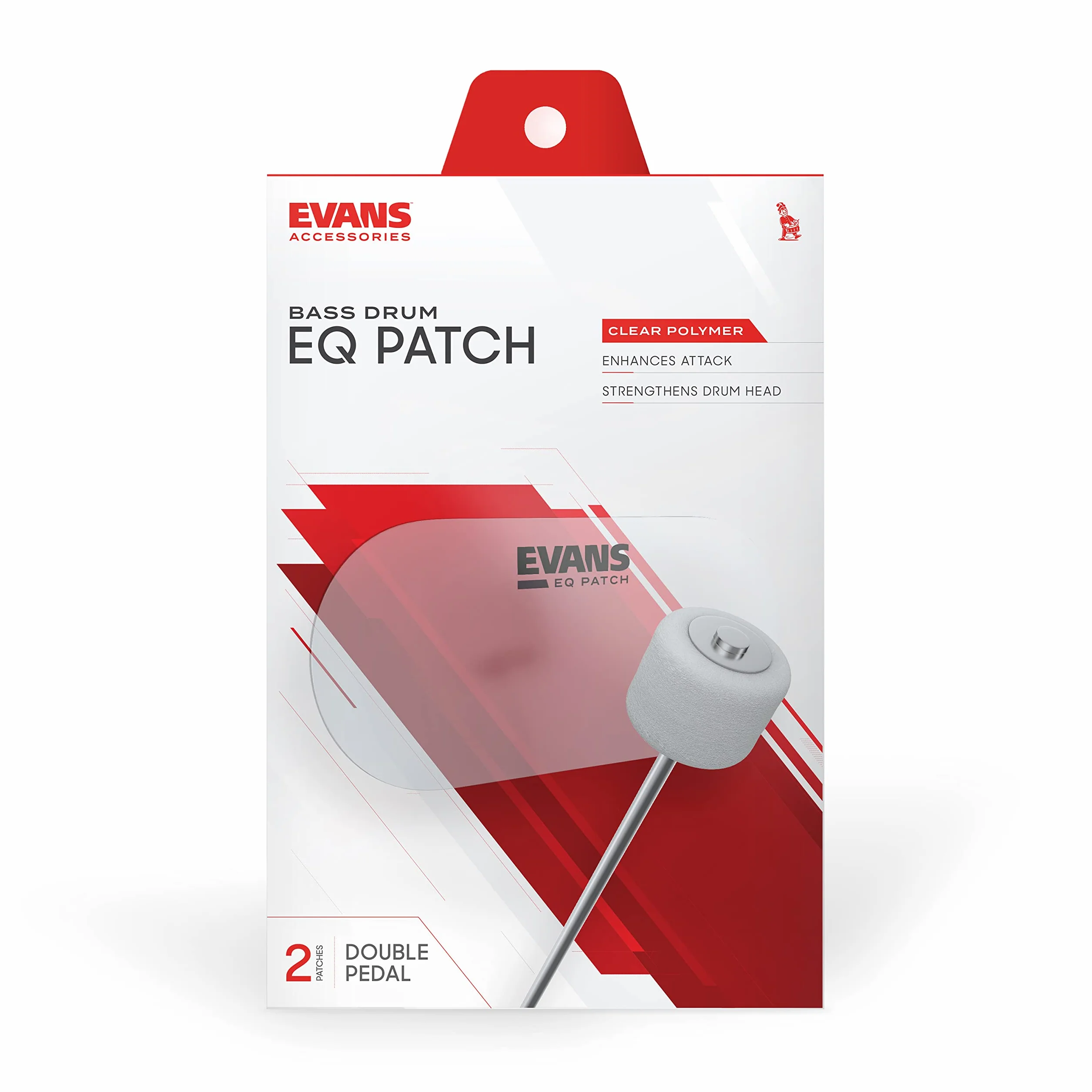 Evans EQPC2 EQ Podwójna łatka na - przezroczyste tworzywo sztuczne, 1,5 cm x 12,7 cm x 6,3 cm