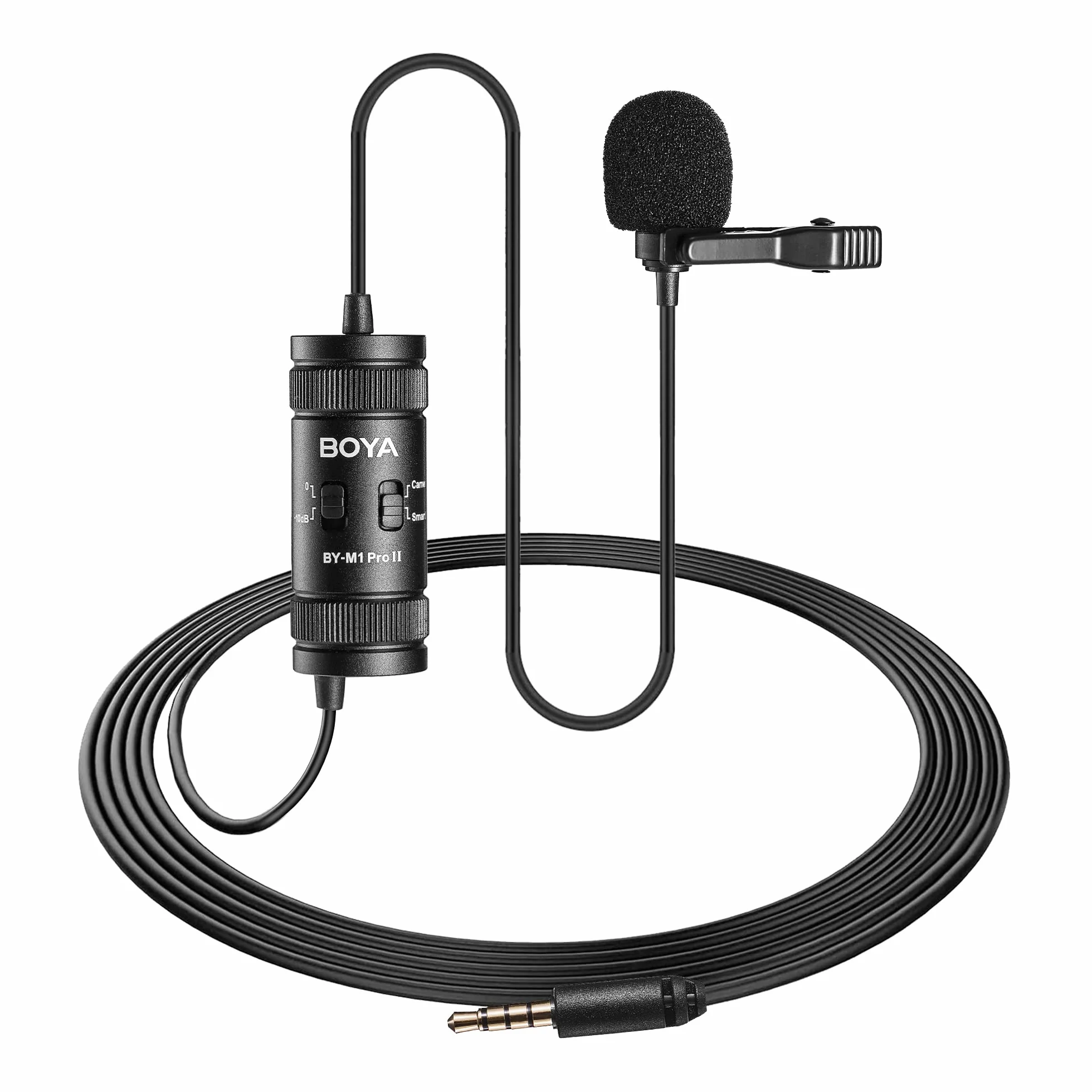 Boya BY-M1 Pro II mikrofon krawatowy z redukcją szumów wielokierunkowy mikrofon z portem monitorowania do tworzenia treści YouTube Tiktok