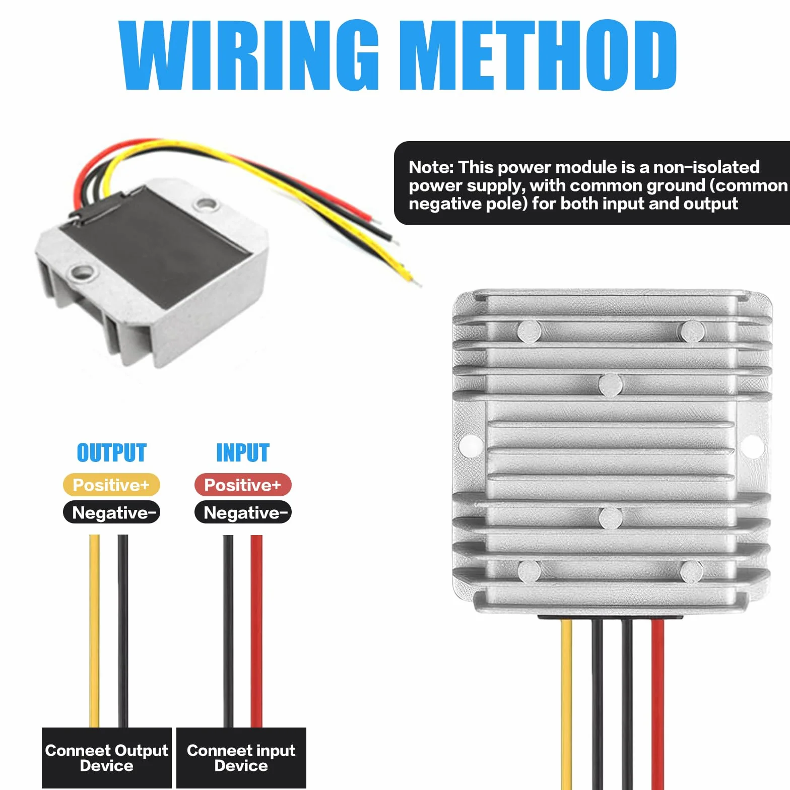 Przetwornica napięcia DC 8 V-40 V na 12 V 5 A 60 W, automatyczny regulator napięcia Step Up Down DC, wodoszczelność IP68, stabilizator napięcia 12 V i ogranicznik napięcia do silnika wentylatora