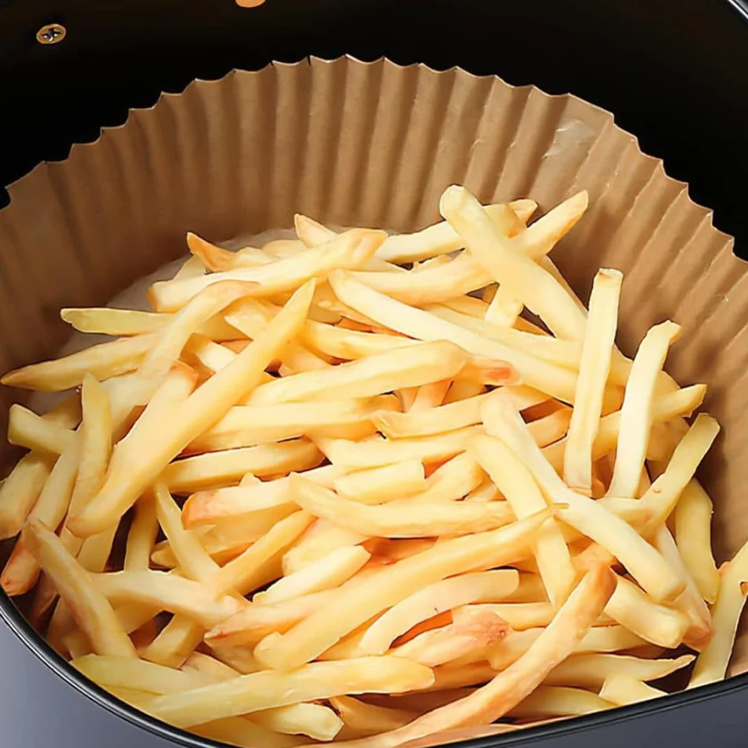 Nieprzywierająca wkładka papierowa do frytownicy powietrznej, 100 sztuk, okrągłe, 16-20 cm, nadaje się do żywności, bez BPA, do frytownic 3-4,5L i kuchenek mikrofalowych