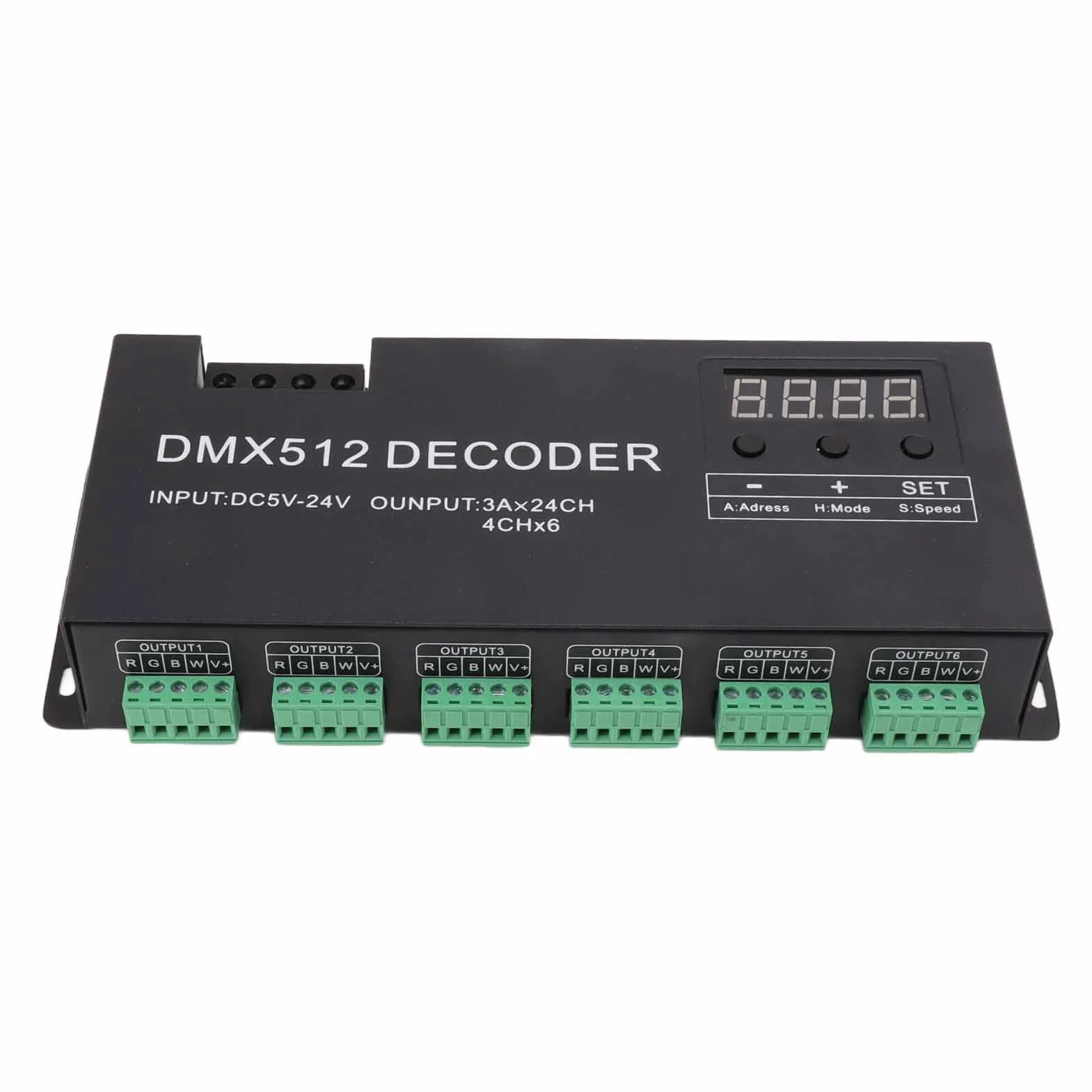 Dekoder DMX RGBW DMX512 24-kanałowy Sterownik LED DC5V-24V