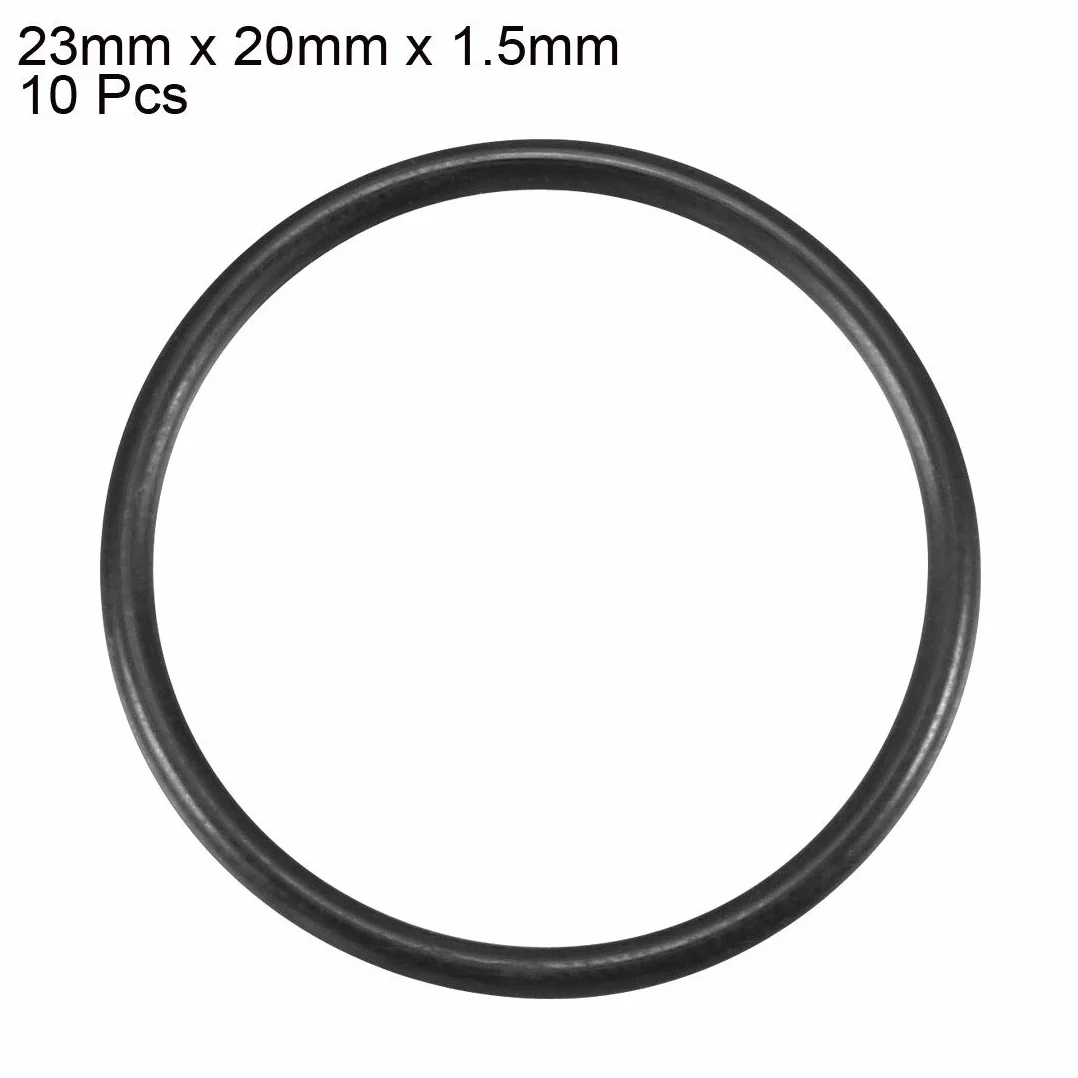 sourcingmap® 10 sztuk 23 x 20 x 1,5 mm olej uszczelka gumowa O pierścień uszczelnienie podkładka podkładka czarna