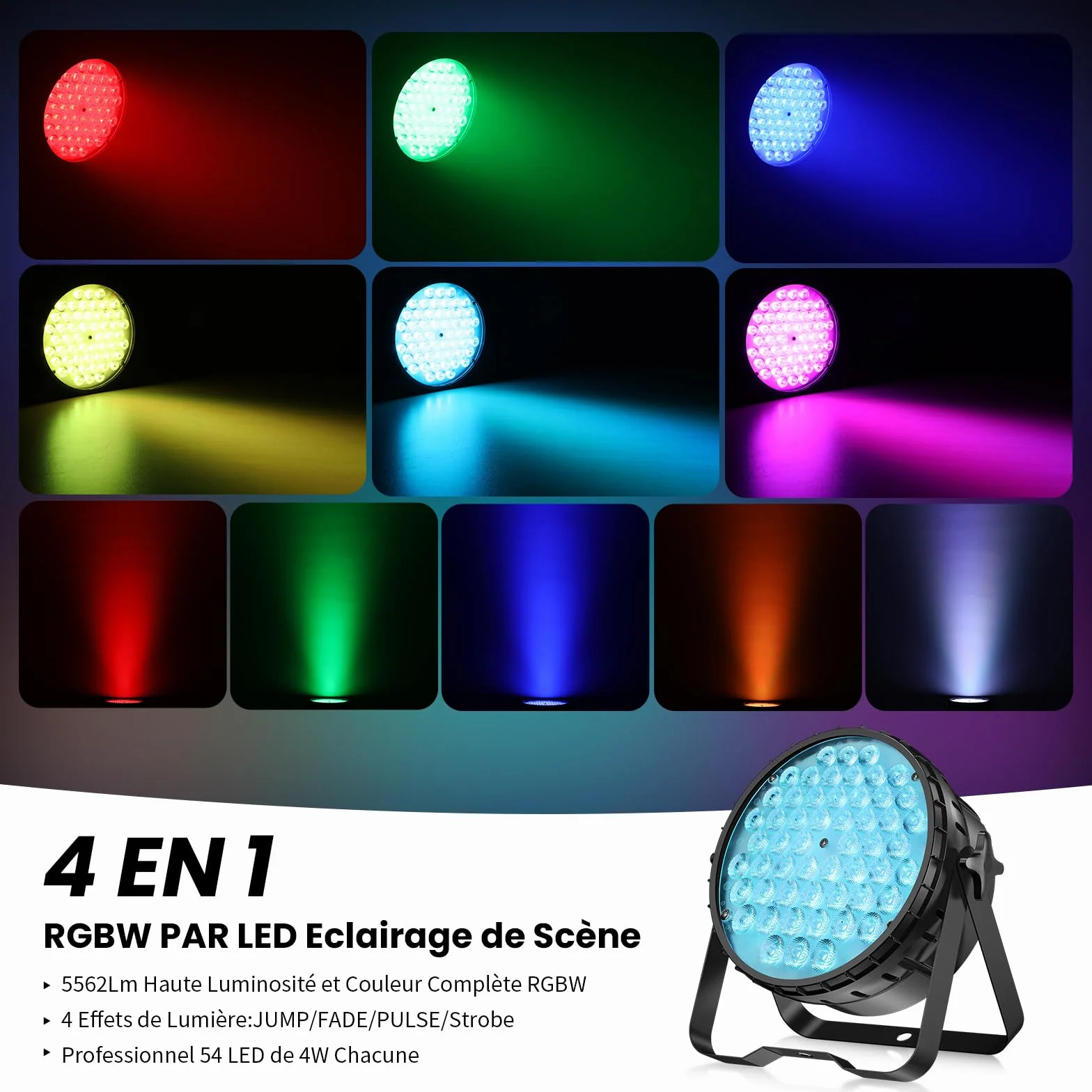 BETOPPER Stage Lights stroboskopowe oświetlenie sceniczne LED, RGBW 4 w 1, DMX512, lekkie światło dyskotekowe, oświetlenie DJ na imprezę, wesele, do klubu, baru, pokazu, 4S