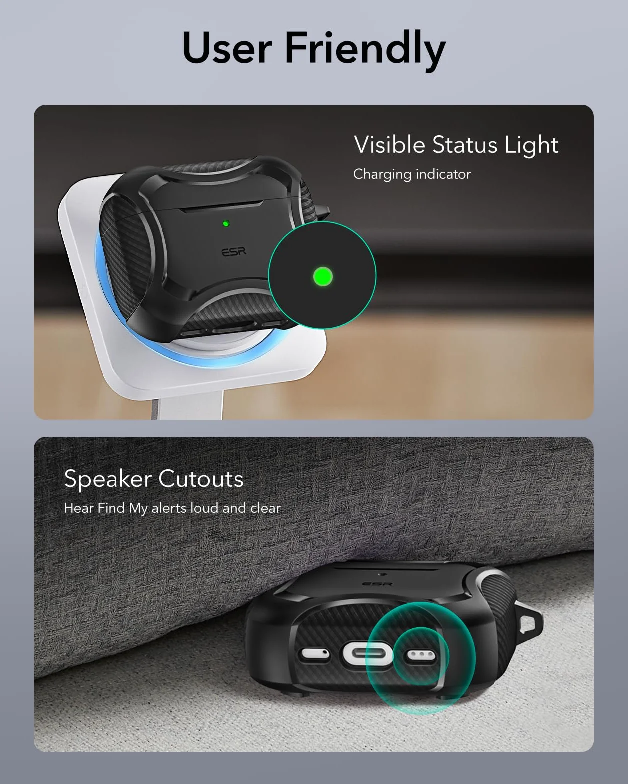 ESR Etui do AirPods Pro 3 (2025), kompatybilne z Airpods Pro 3. generacji (kabel USB-C), magnetyczna pokrywka, gotowe do MagSafe, potężna ochrona przed upadkiem, seria Cyber, czarne