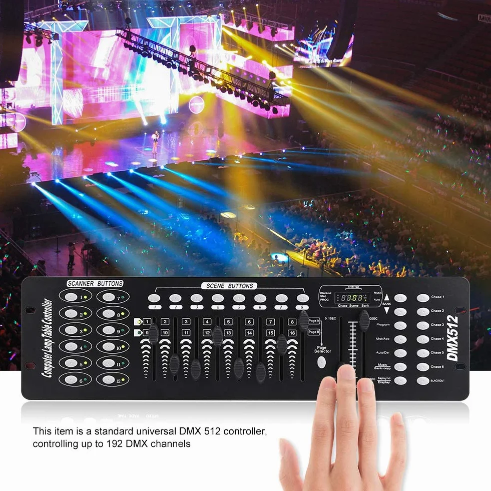 Konsola DMX Światło Sceniczne Kontroler Oświetlenia 192 Kanały 220-240 V Wtyczka UE