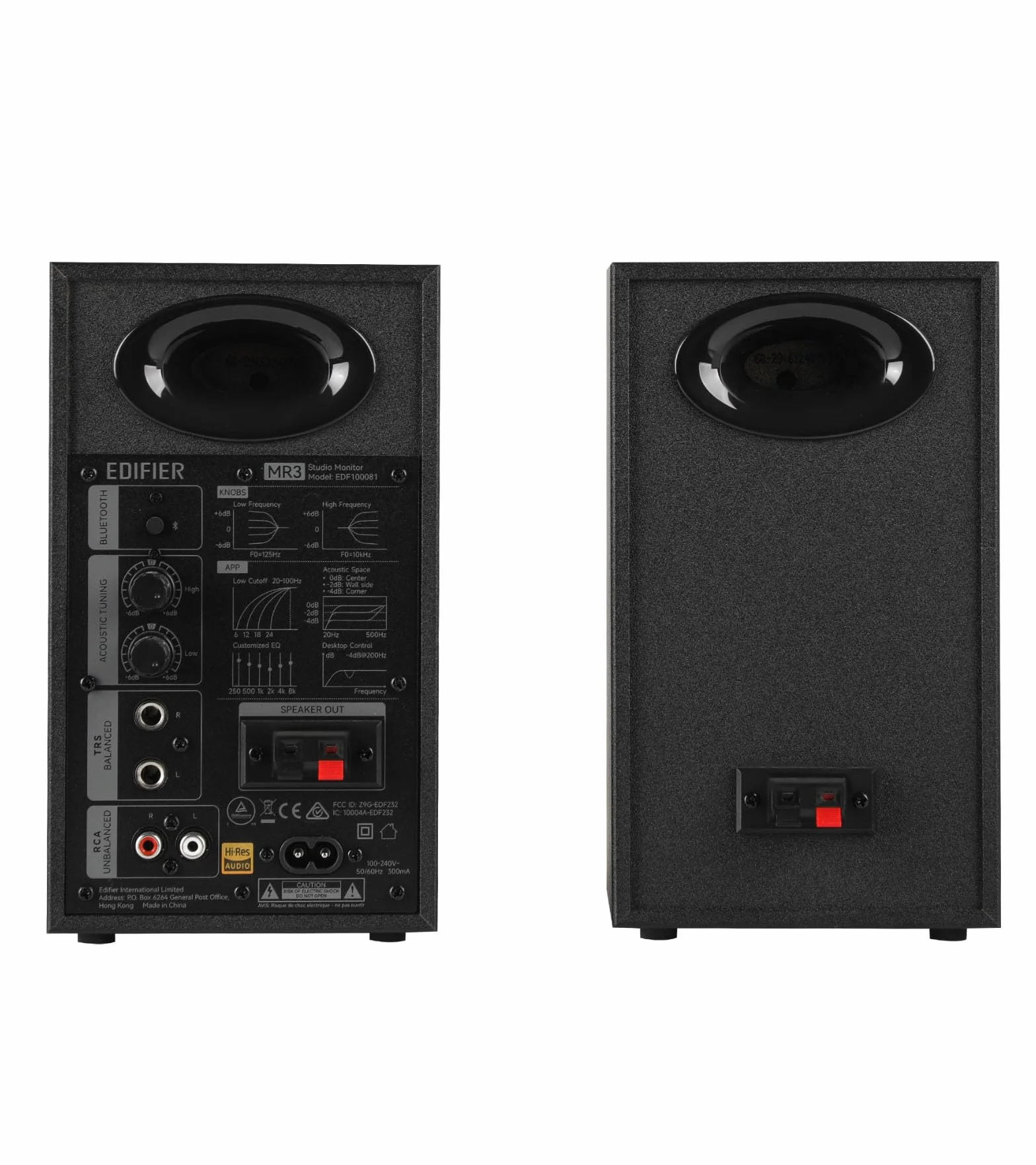 Edifier MR3 - Kompaktowe głośniki Studio 2.0, Hi-Res Audio, Bluetooth V5.4, sterowanie fizyczne, RCA, AUX, aplikacja mobilna, 2x18W, czarny