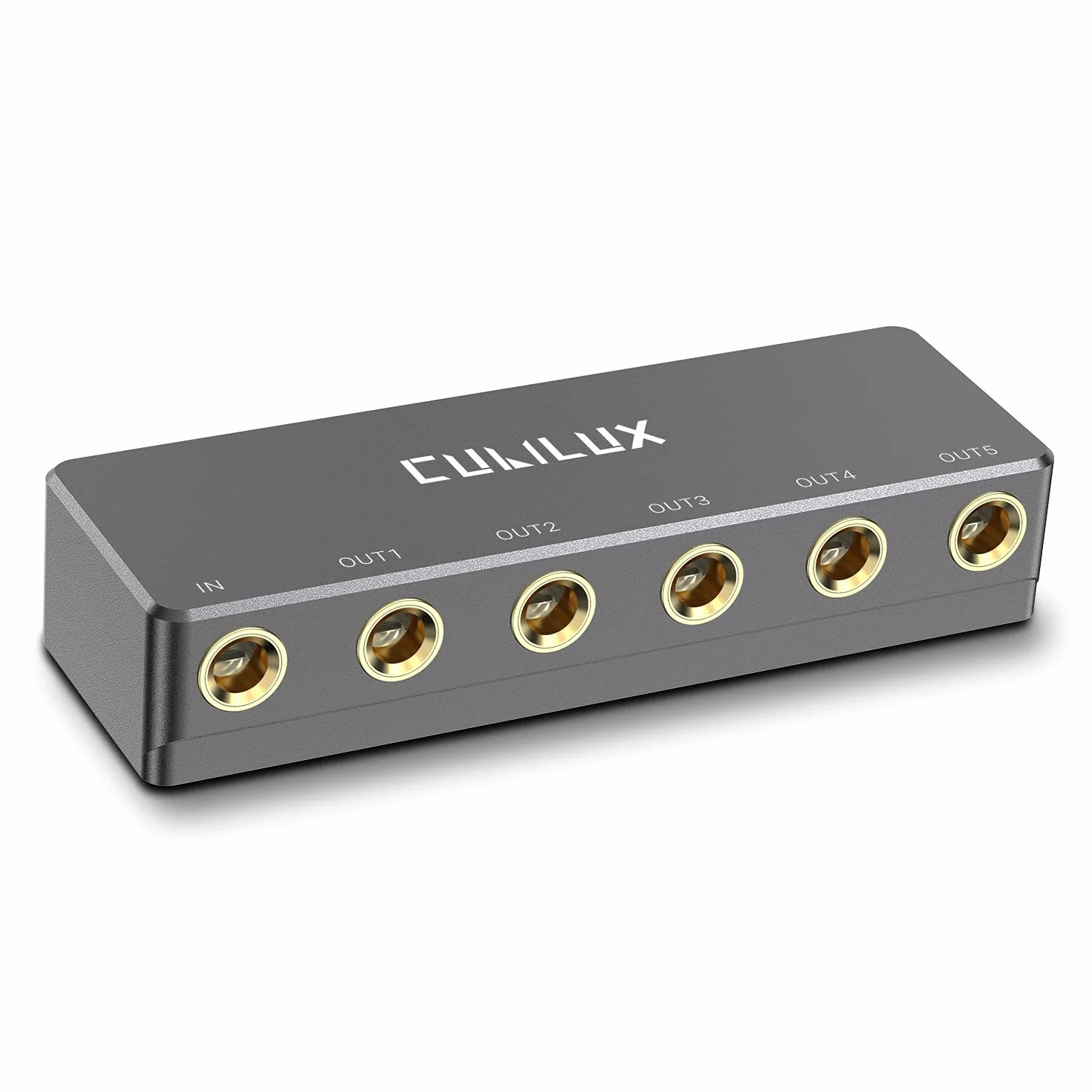 Cubilux 1 na 5 wyjść Jack Splitter Box, Pasywny 6,35 mm 5-drożny rozdzielacz audio Aux Jacks do słuchawek, gitary, klawiatury, monitora studyjnego