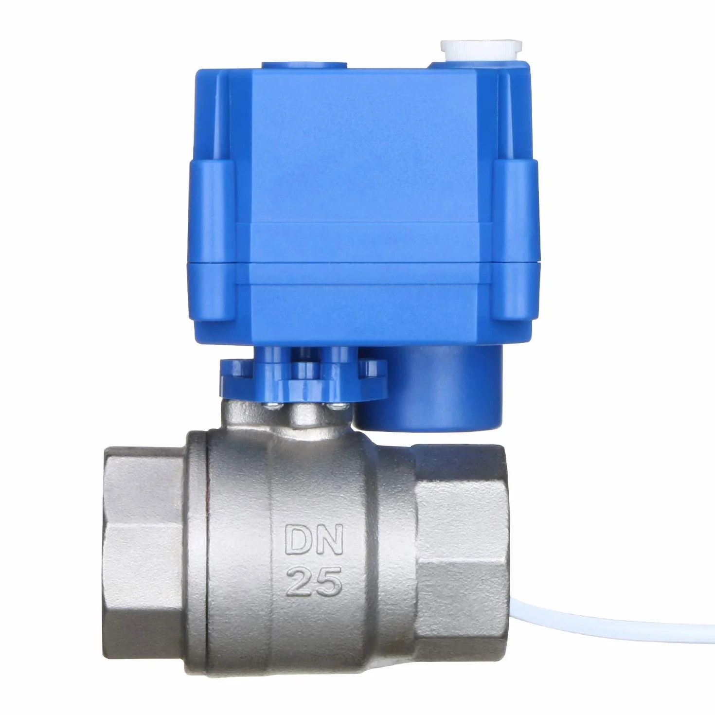 U.S. Solid Zmotoryzowany zawór kulowy – elektryczny zawór kulowy G 2,5 cm ze stali nierdzewnej z funkcją ręczną, pełny port, 9-24 V AC/DC i 3-przewodowa konfiguracja przerwy dodatniej