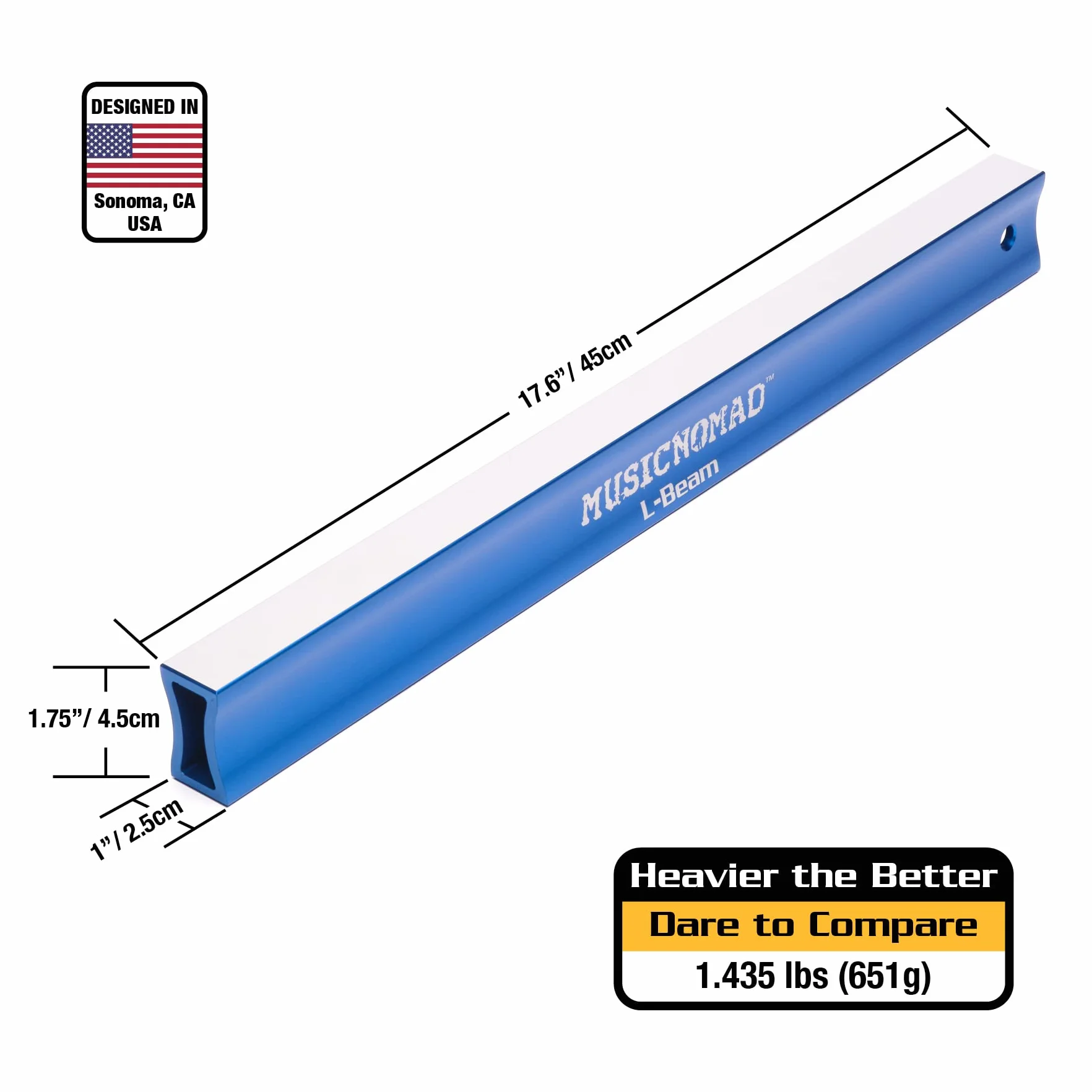 L-Beam, Fret leveler do szlifowania gitary elektrycznej i akustycznej - 45 cm
